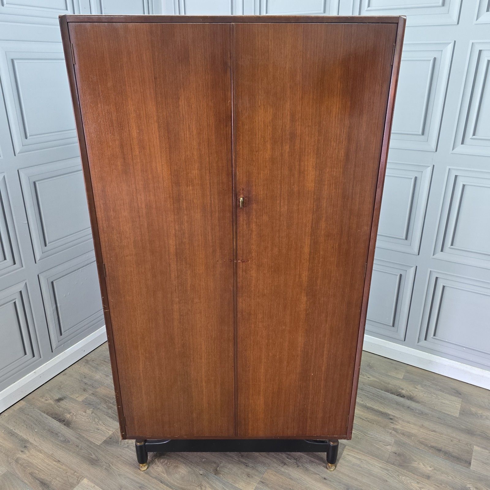 Vintage G Plan Wardrobe Tola & Black Mid Century Compactrobe Retro Mcm Tallboy photo for sale