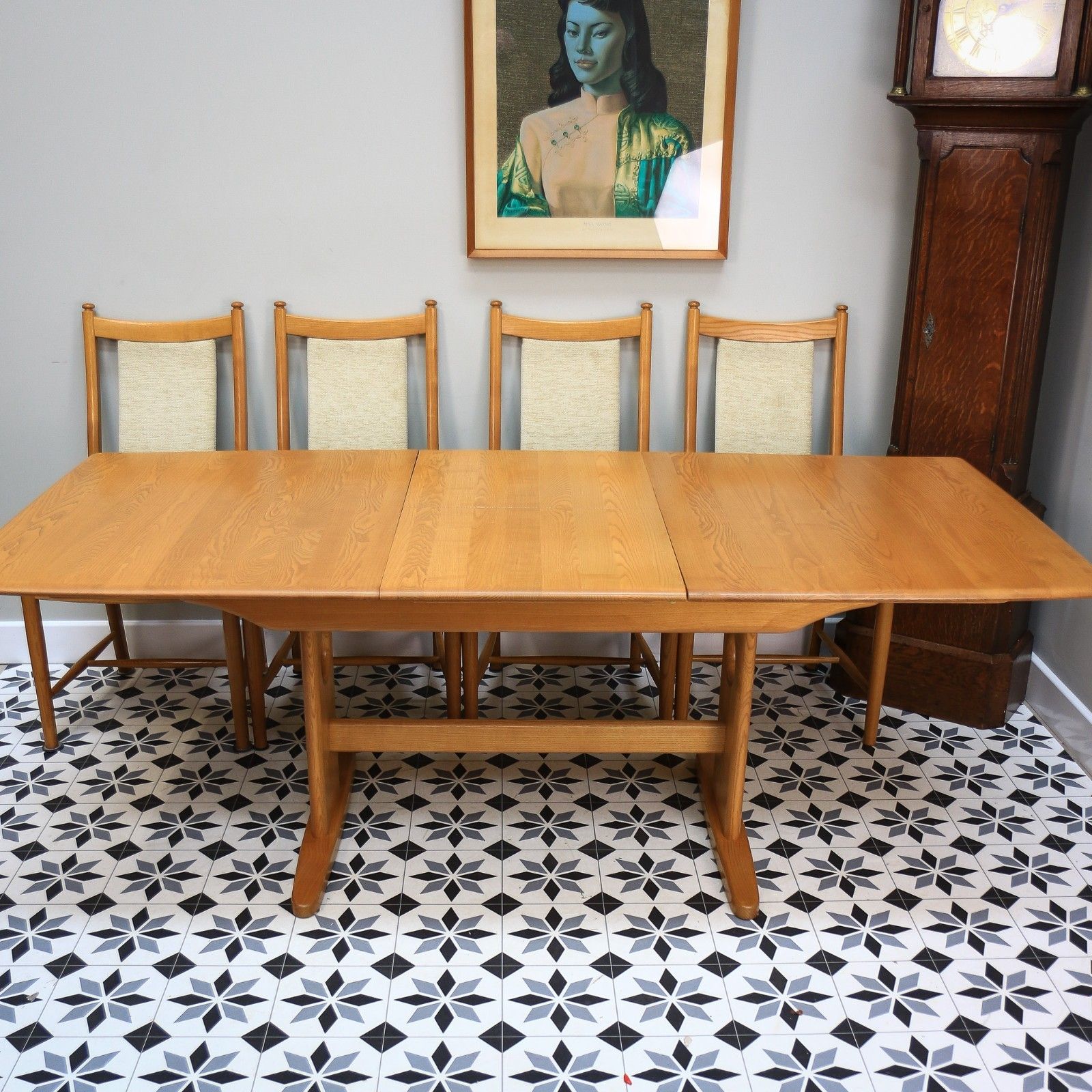 photo for sale Ercol Windsor Large Extending Dining Table And Four Windsor Penn Chairs