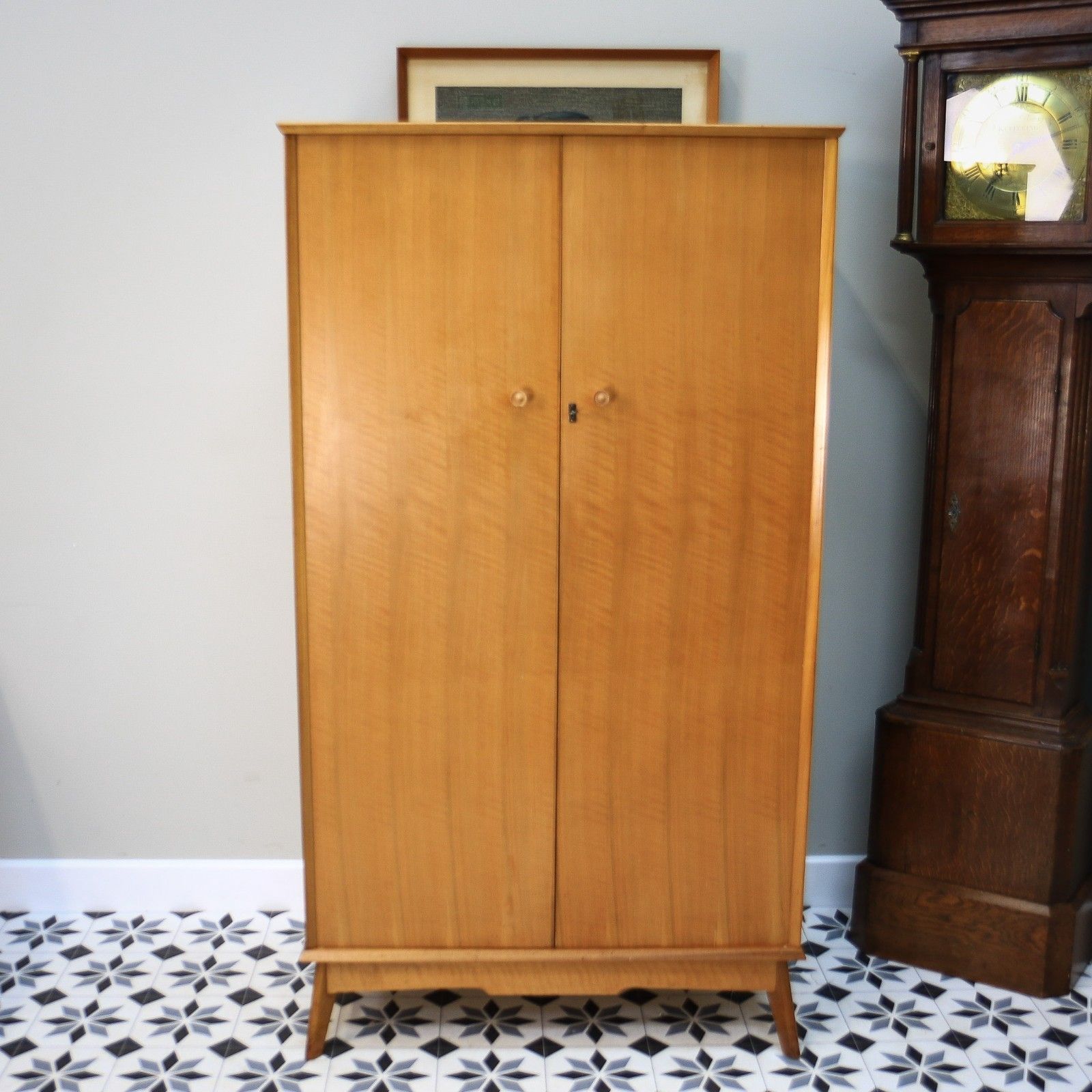 Alfred Cox Double Wardrobe In Walnut 1950s With Splayed Legs photo furniture