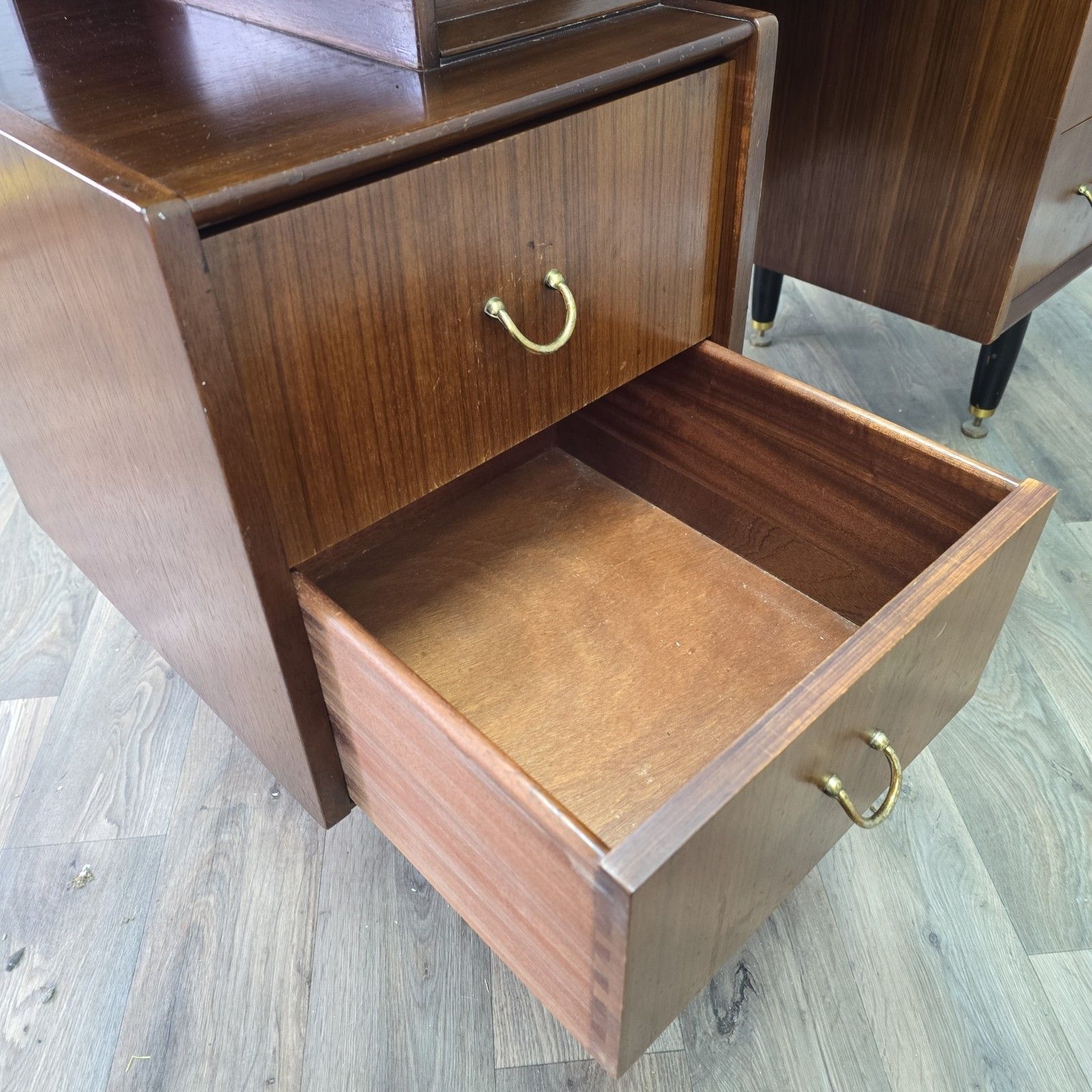 Vintage G Plan Dressing Table Tola And Black Mid Century Vanity Unit Desk Retro photo vinterior