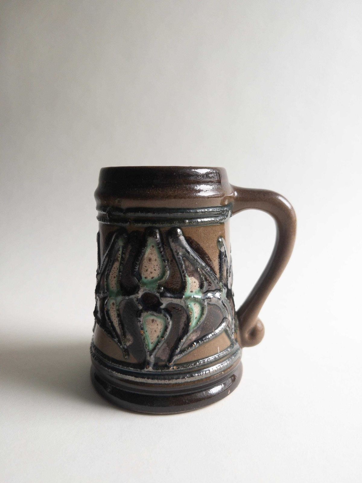 Vintage Strehla Keramik Coffee Mugs: East German Pottery Set Of 4 photo vinterior