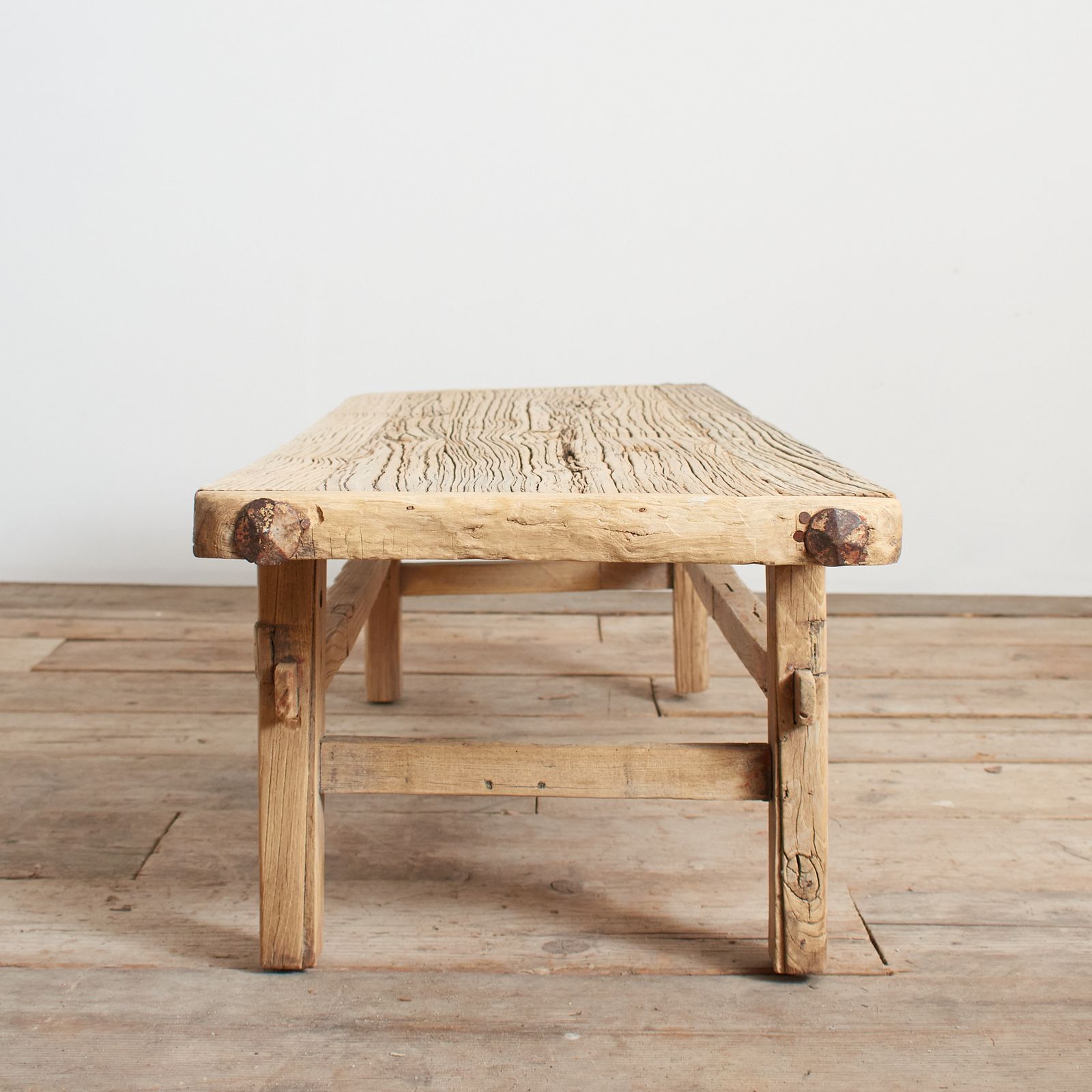 Antique Rustic Elm Coffee Table – Ax photo for sale