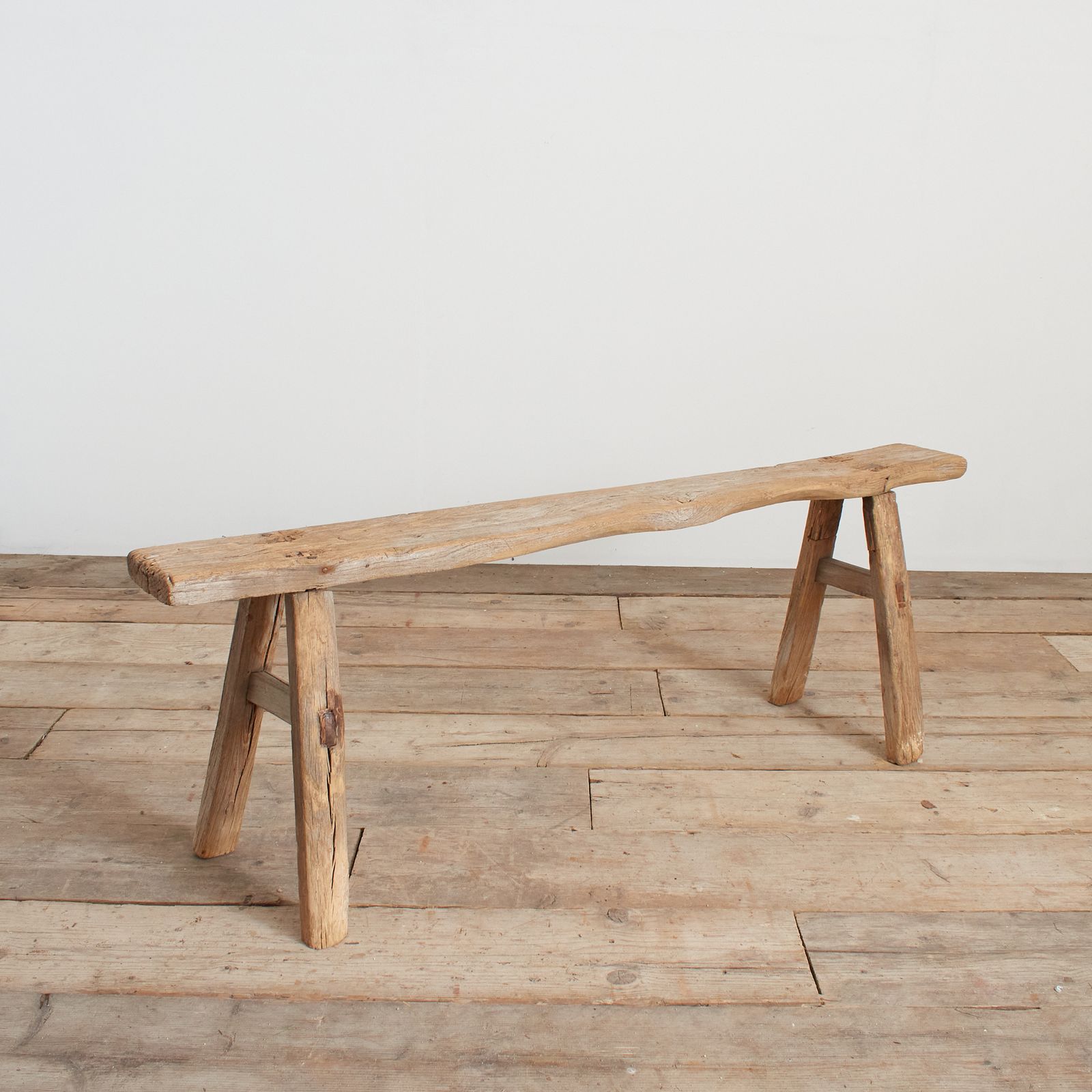 Antique Reclaimed Rustic Wooden Hallway Pig Bench  De photo 226.0