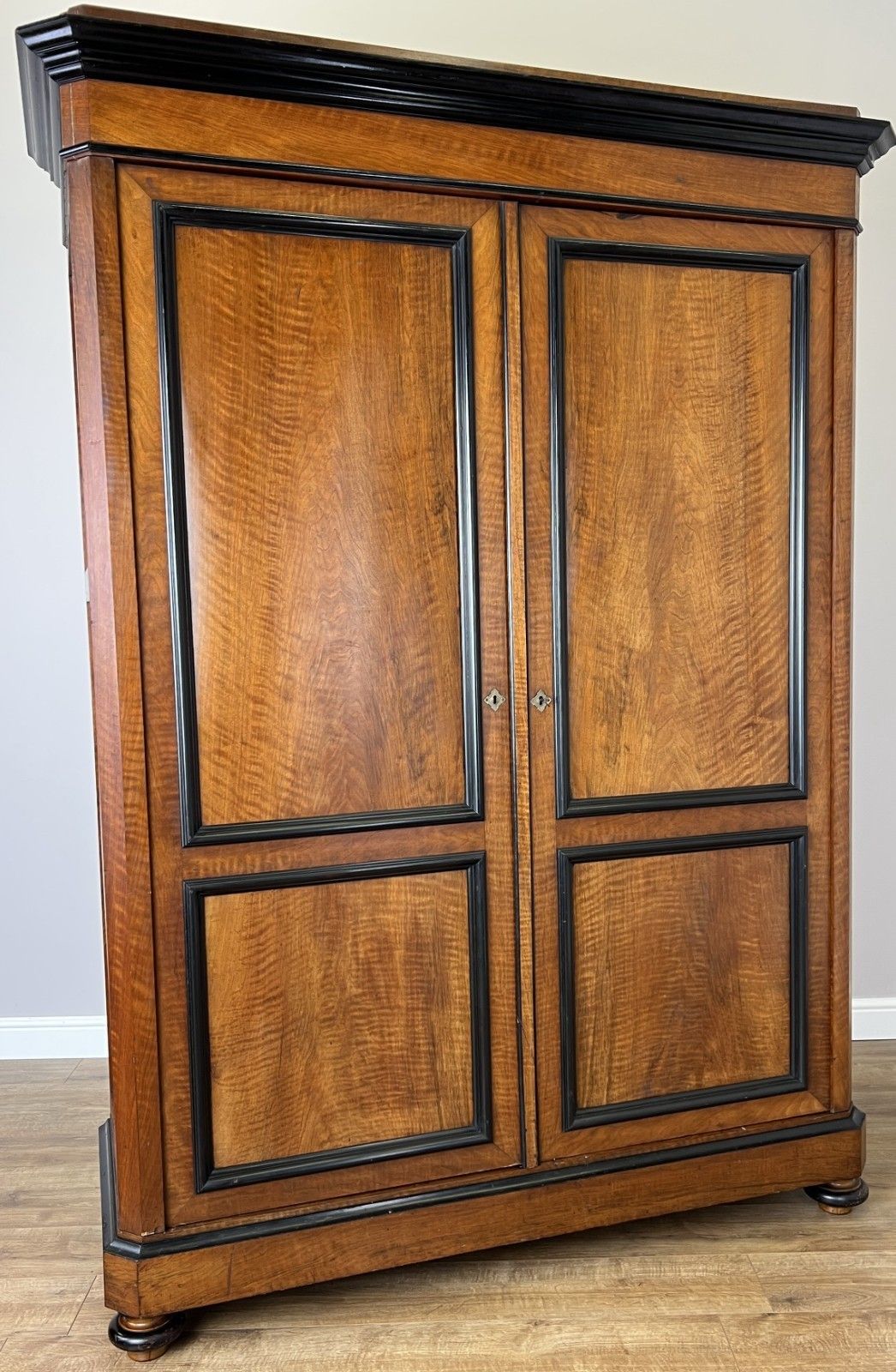 Wardrobe Antique French Style Walnut Two Door Carved Armoire Cabinet Lot 6132
