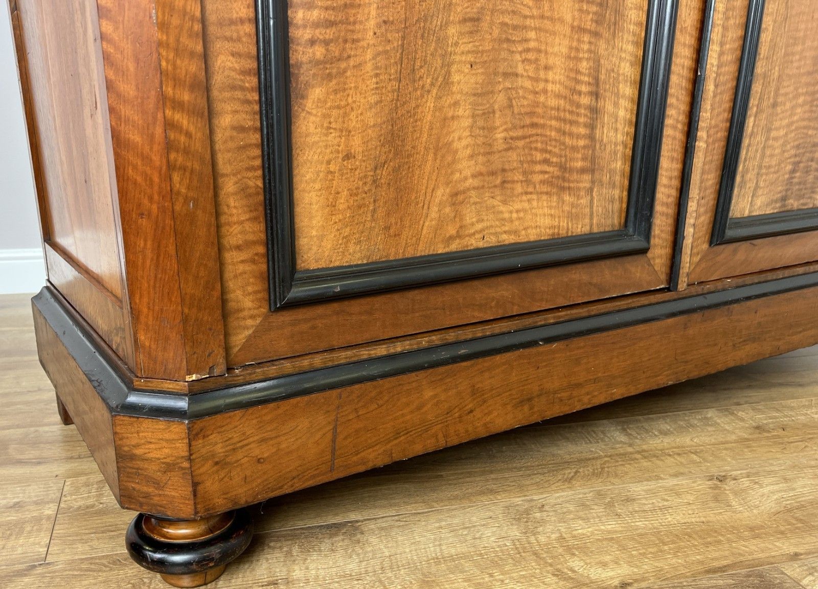 Wardrobe Antique French Style Walnut Two Door Carved Armoire Cabinet Lot 6132 photo vintage