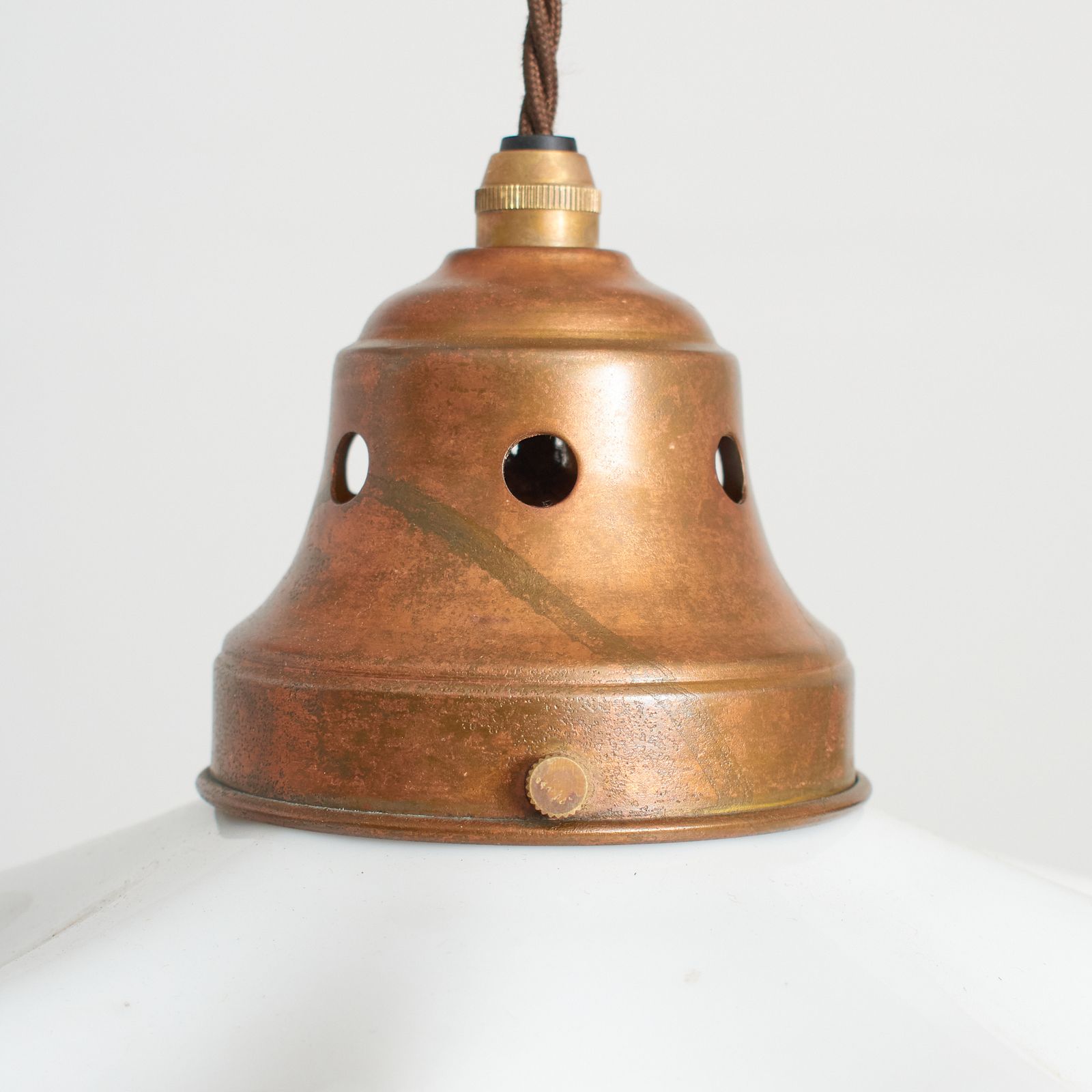 Antique French Coolie Milk Glass Pendant Light – G photo Lighting