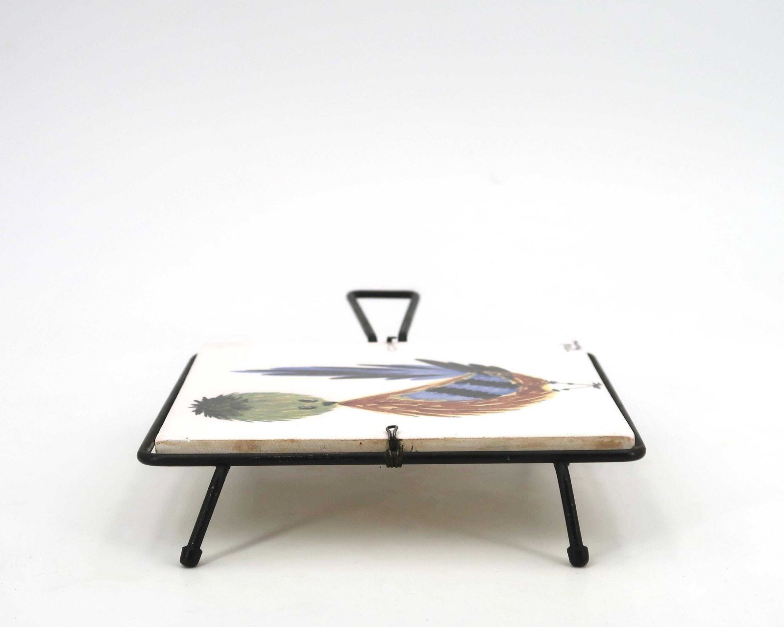 Dessous-de-plat français à carreau de céramique par Jean Pierre Caffarelli : oiseau, Menton, années 1960 / Décoration intérieure, cuisine, dans le style de Roger Capron photo vinterior