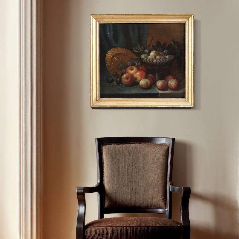 photo vintage Peinture italienne d'époque, nature morte, XVIIIe siècle
