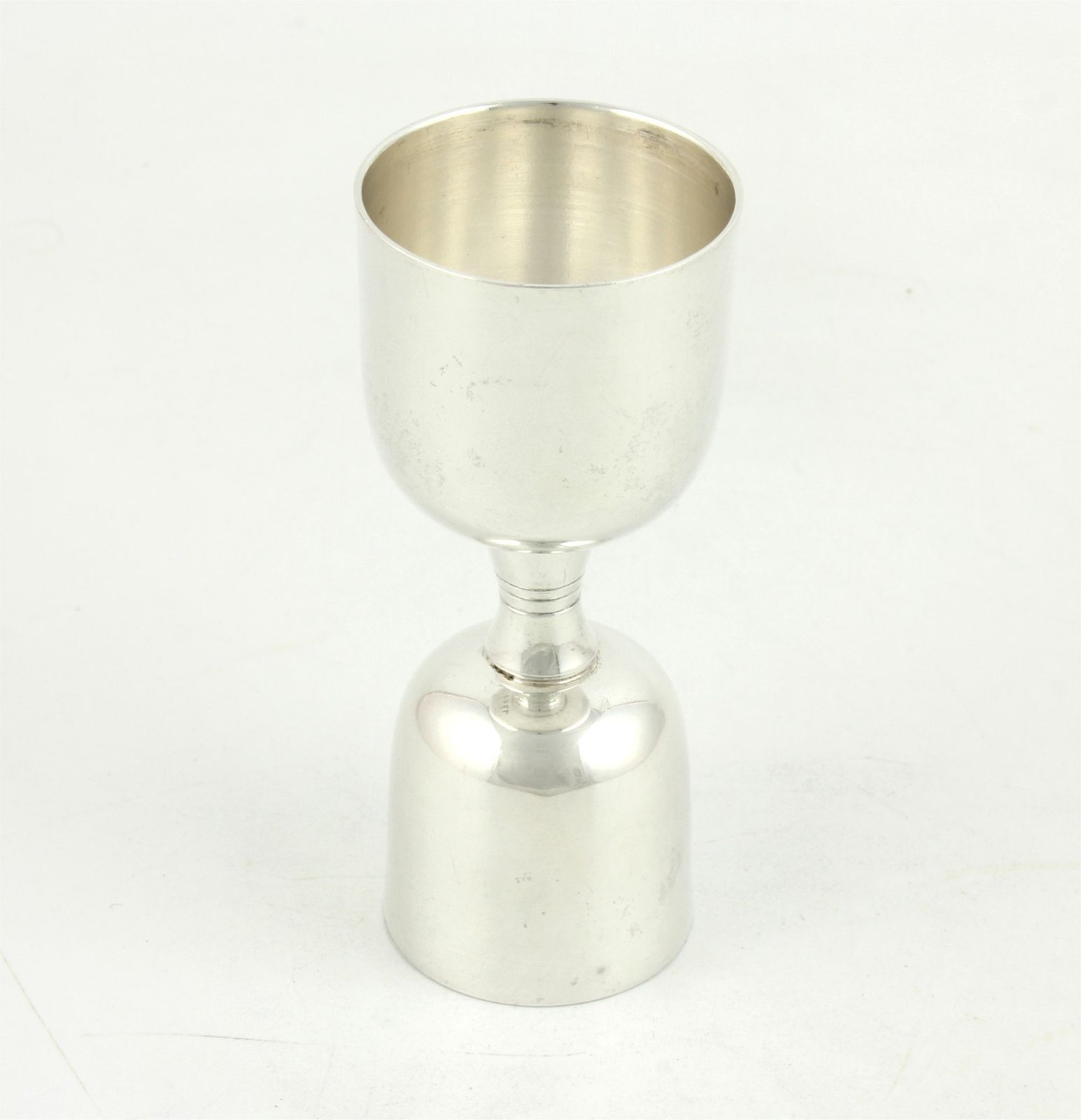 Mexican Silver Double Spirit Jigger. Art Deco 925 Silver Tequila Measure. photo vintage