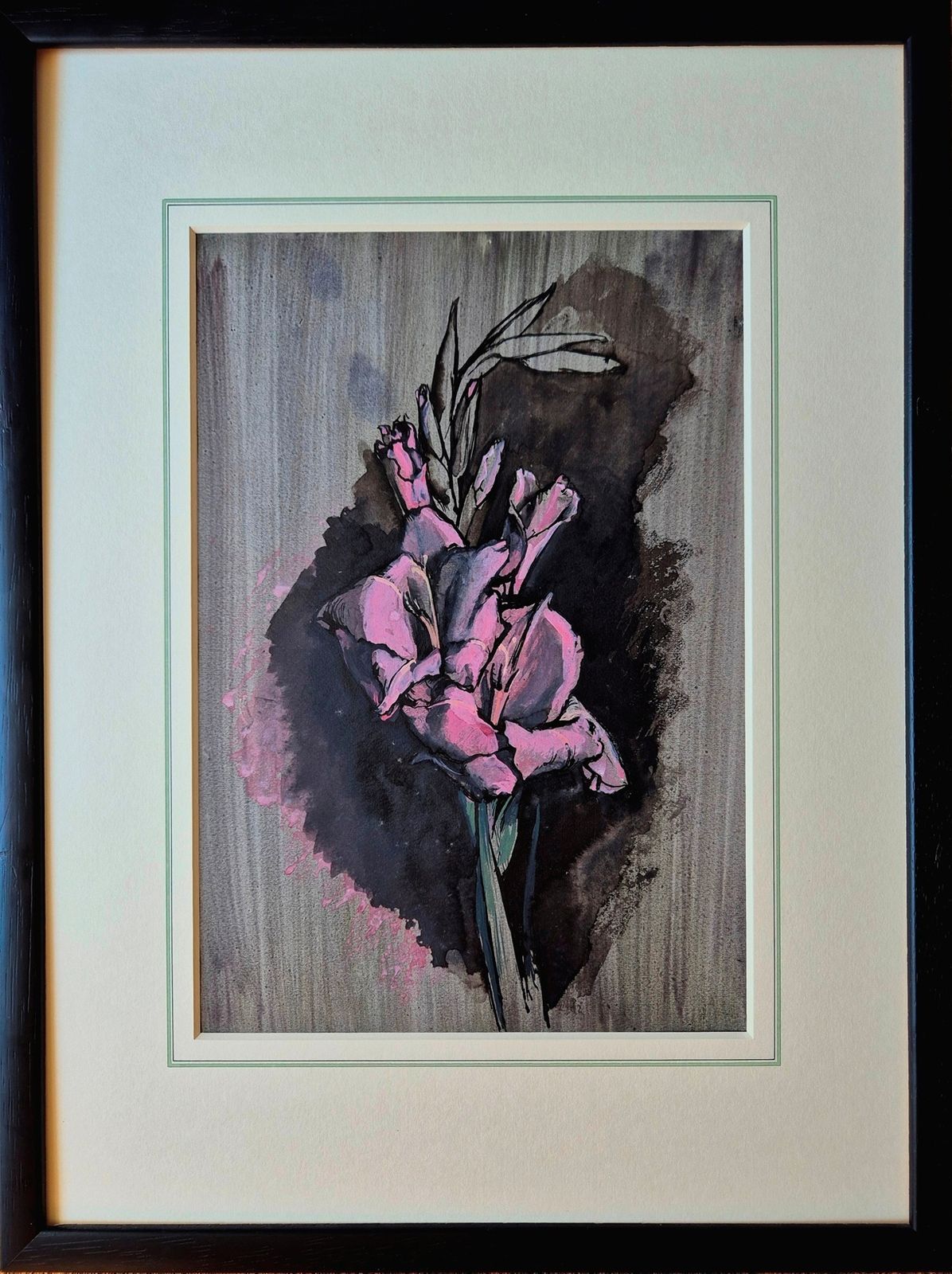 James Stroudley   Gladioli II (Modern British Mixed Media Painting) photo for sale