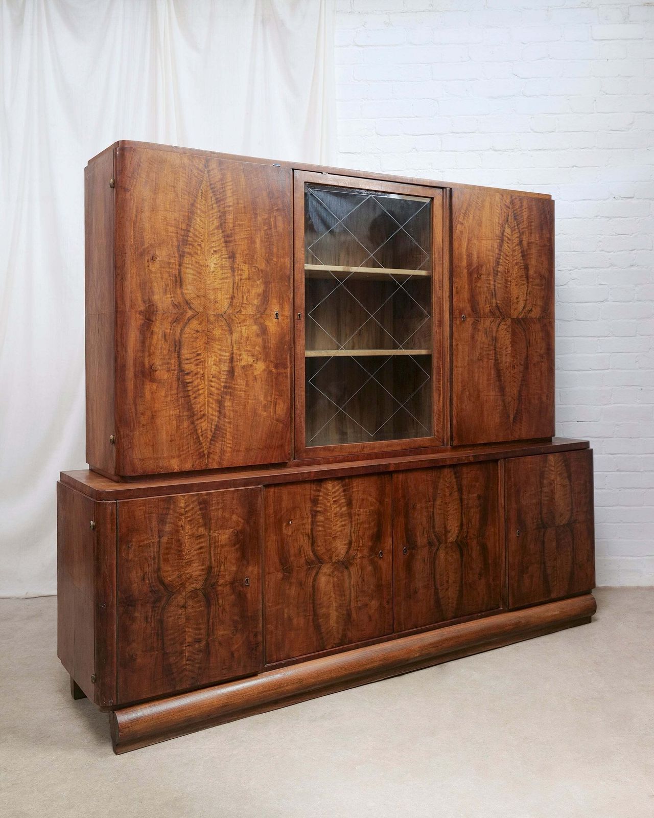 photo furniture Walnut Art Deco Display Cabinet
