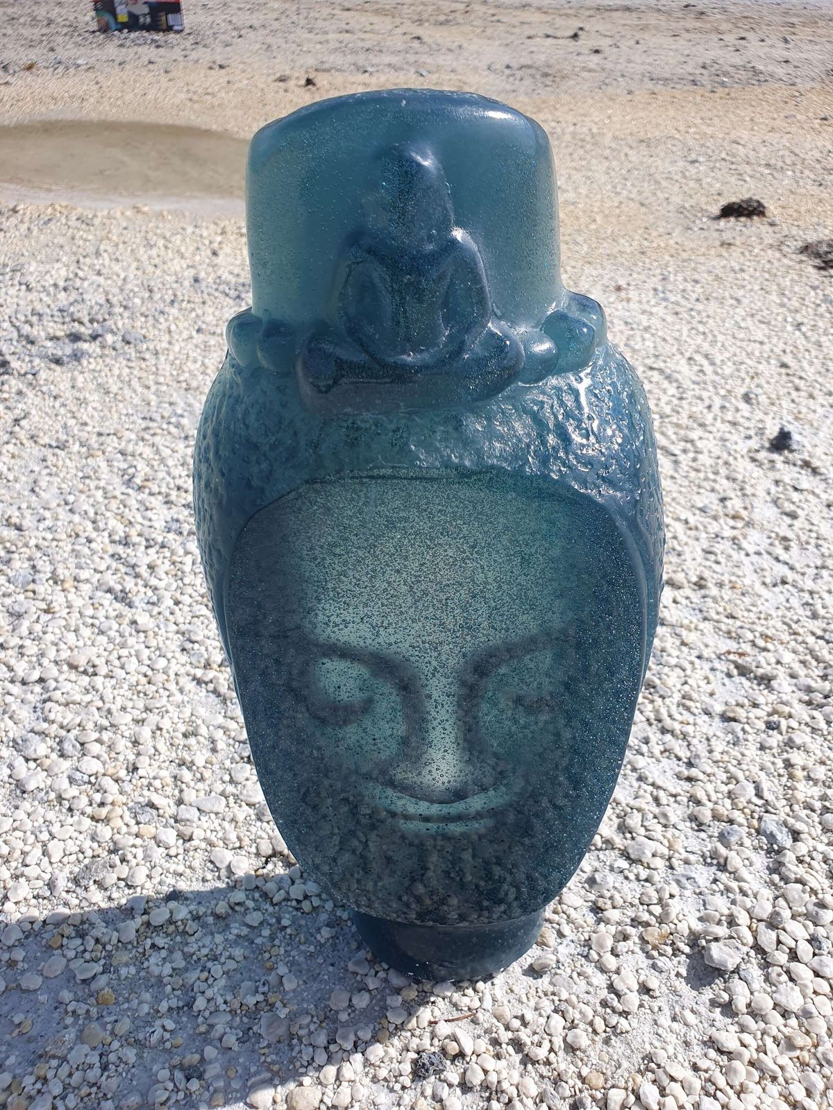 Roy Adzak For Daum Freres, France. A Crystal Glass Sculpture "Head Of Buddah". photo furniture