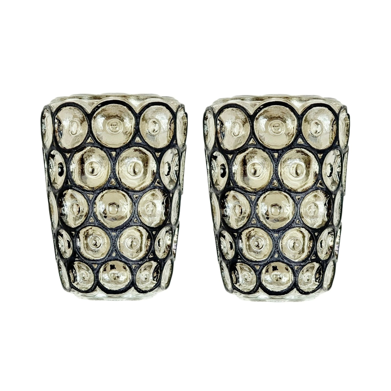 Pair Of Mid Century Modern Glass Wall Lights From Limburg, Germany, 1960s