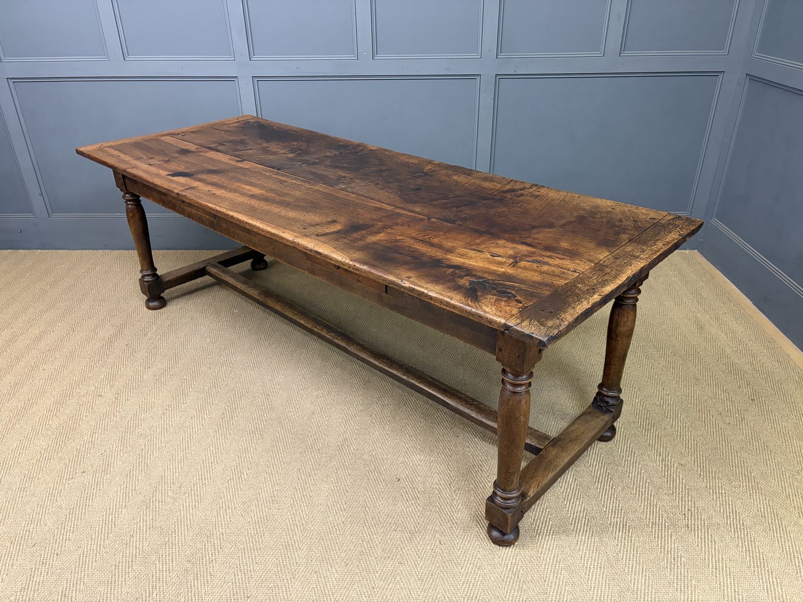 Large Early 19th Century Walnut Refectory Farmhouse Table