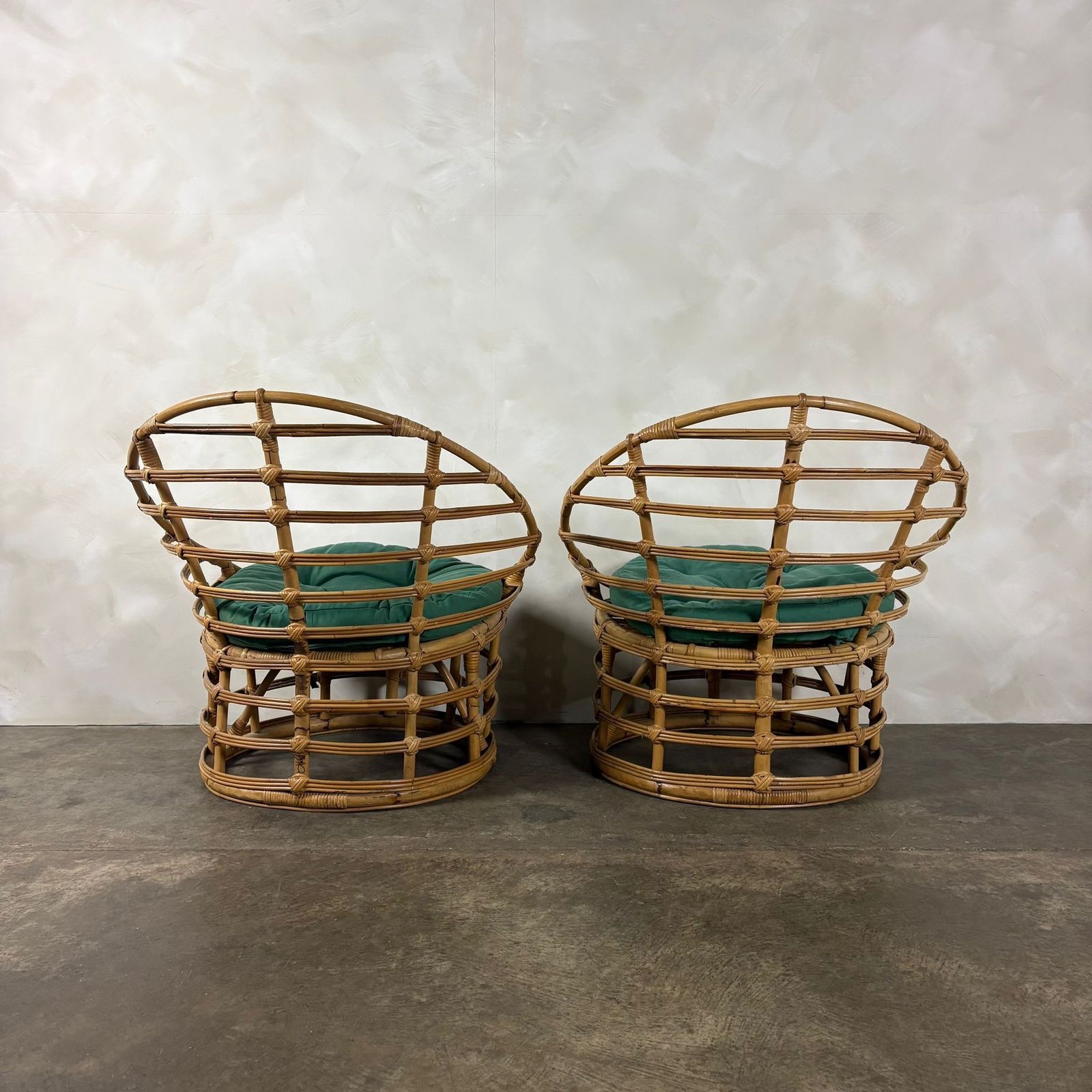 Mid Century Pair Of Bamboo Lounge Chairs Retro Mcm photo furniture