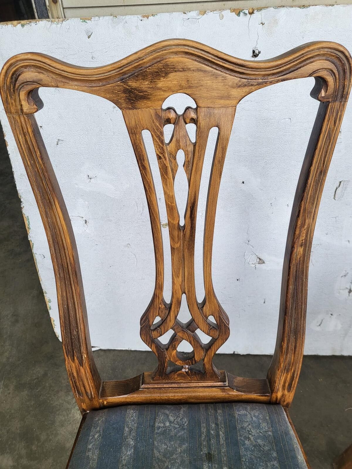Six Antique Repro High Back Dining Chairs Cabriole Legs Carvers photo vintage