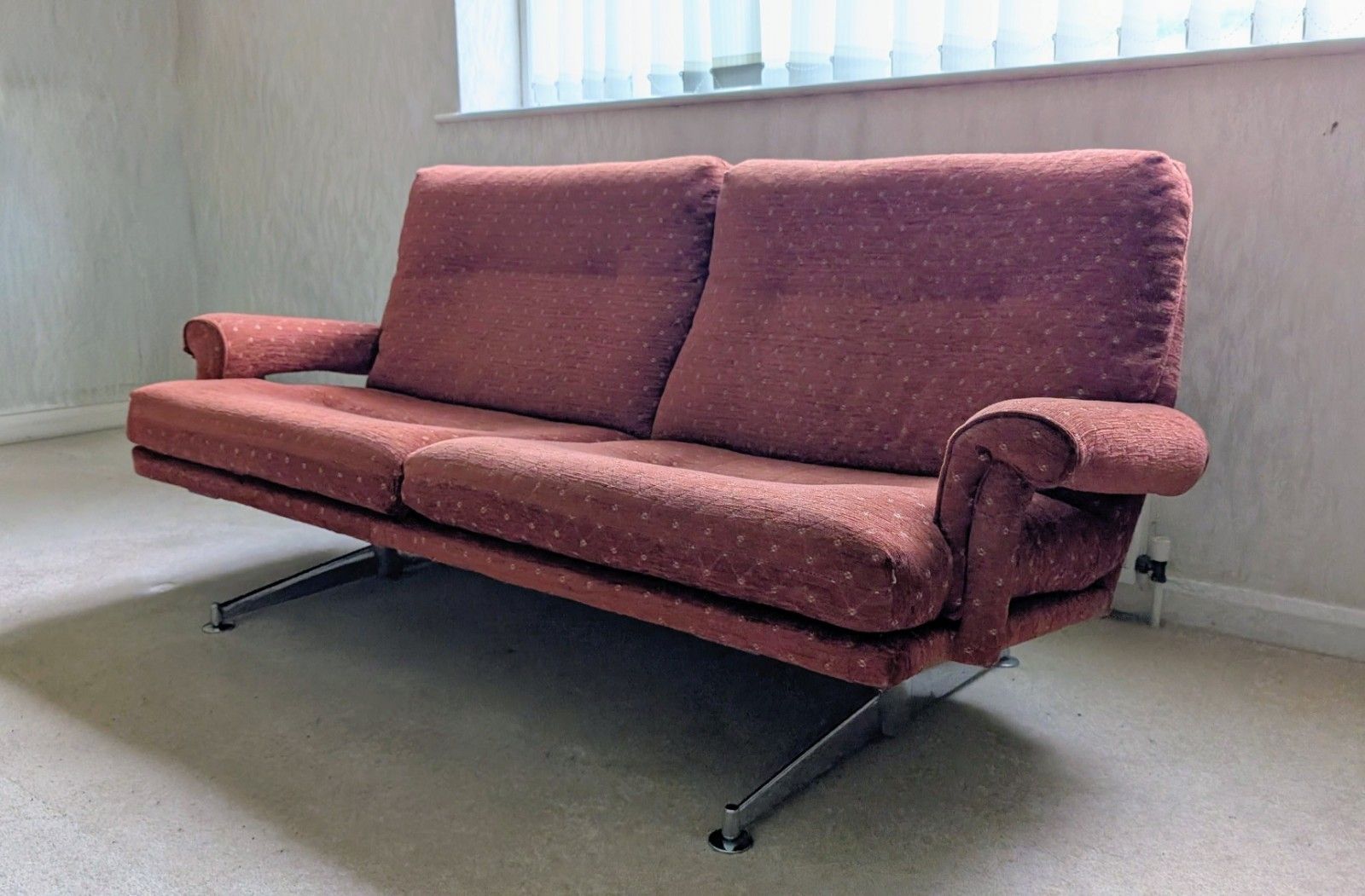 Howard Keith Hk Chrome Sofa Vintage 50s 60s 70s Heals Danish Mid Century Retro