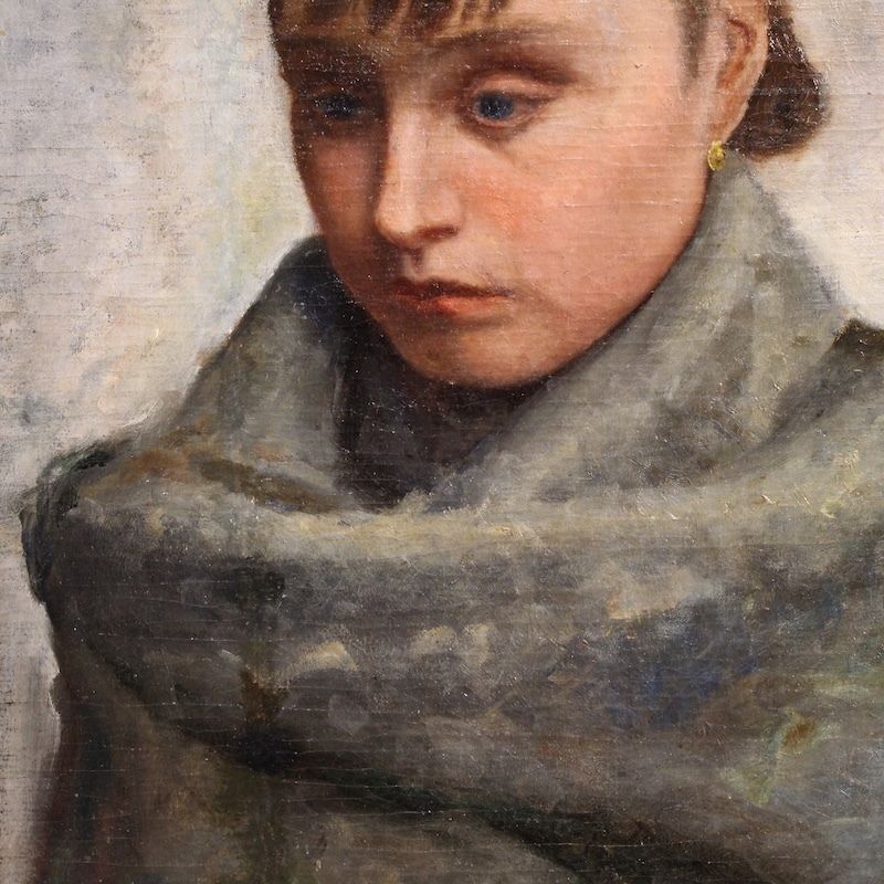 Peinture italienne, portrait de femme de style impressionniste photo vintage