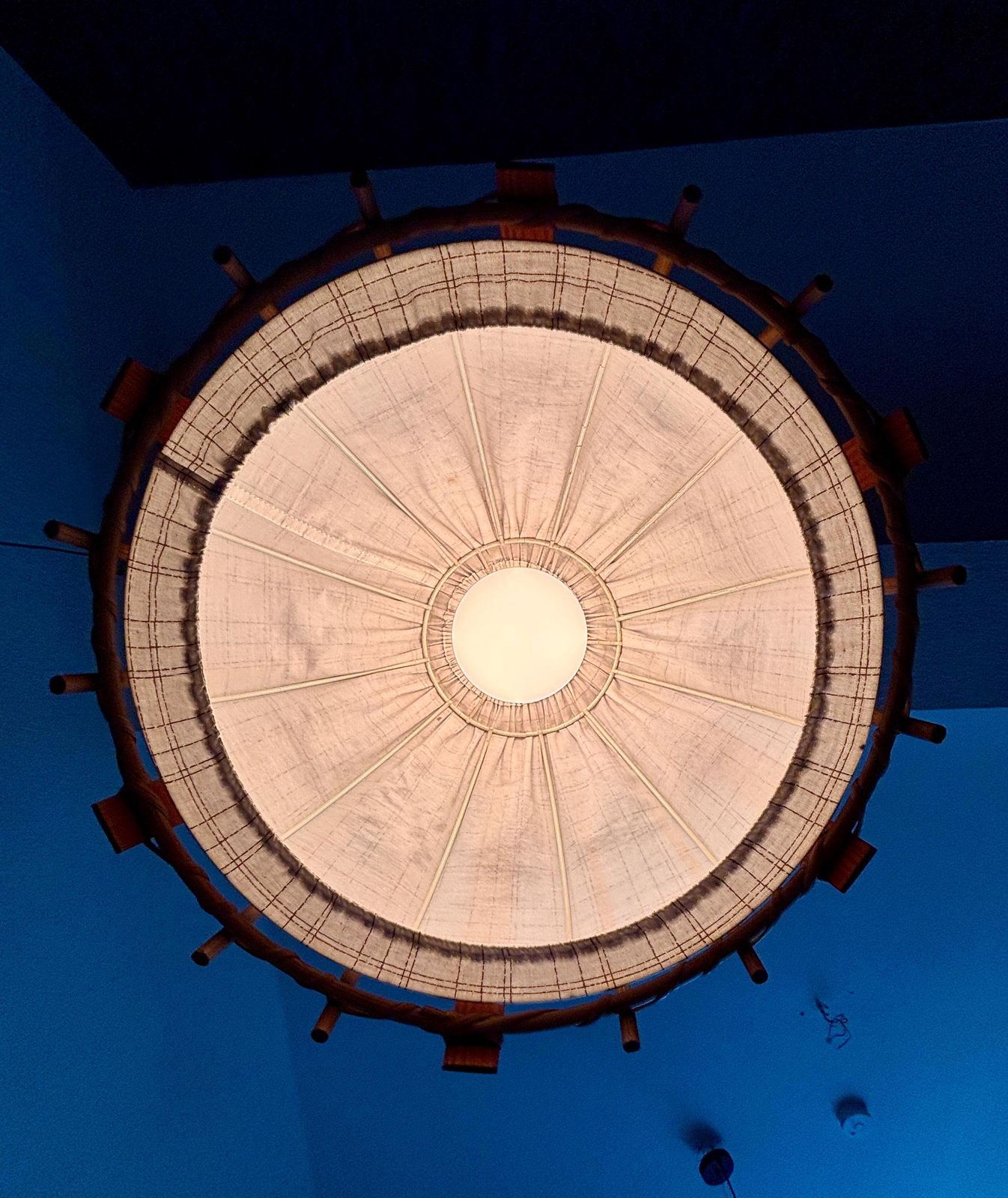 Rattan Chandelier, Italy, 1960s photo vintage