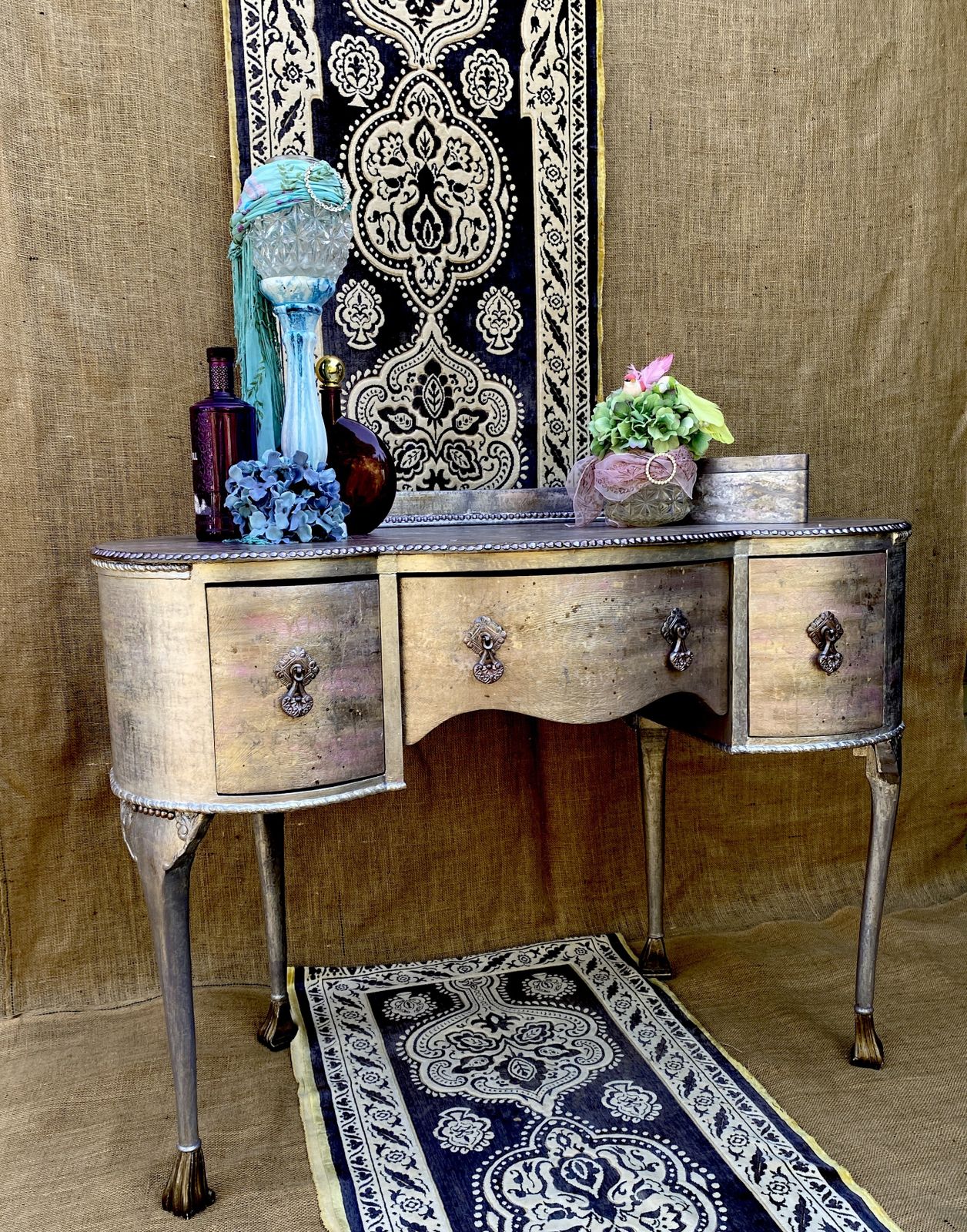 Pearlescent Vintage Dressing Table In A Re Vamp Alchemy photo for sale