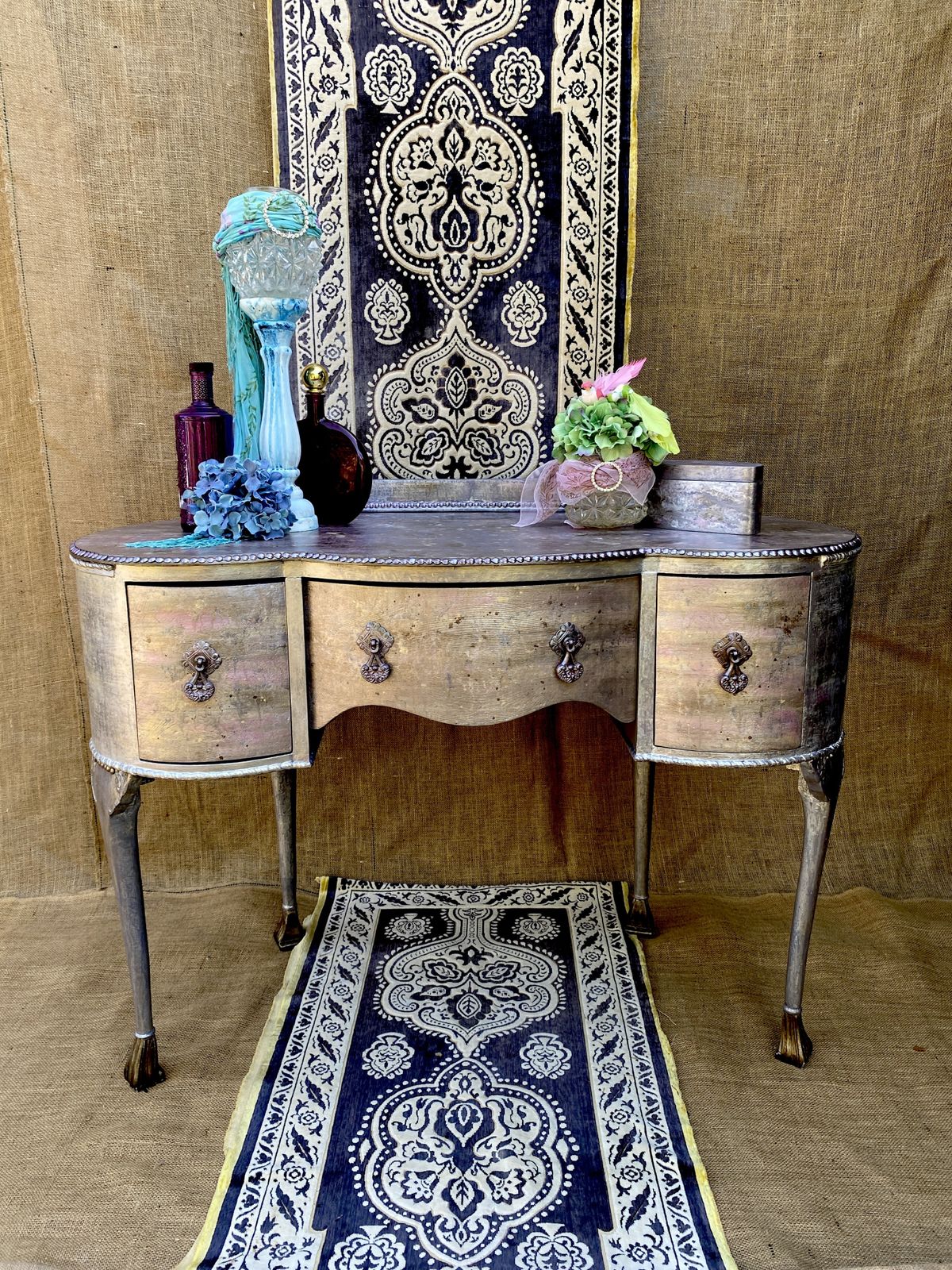 Pearlescent Vintage Dressing Table In A Re Vamp Alchemy photo vinterior