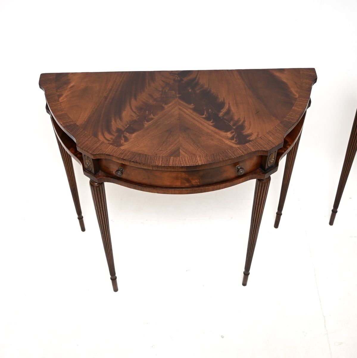 Pair Of Antique Mahogany Regency Style Console Tables photo for sale