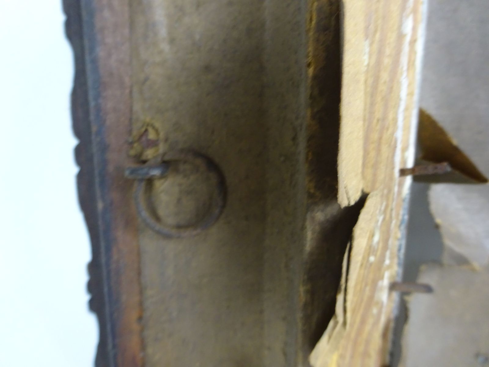 photo for sale Reclaimed Victorian Carved Oak Picture Frame, With Glass & Gold Matting