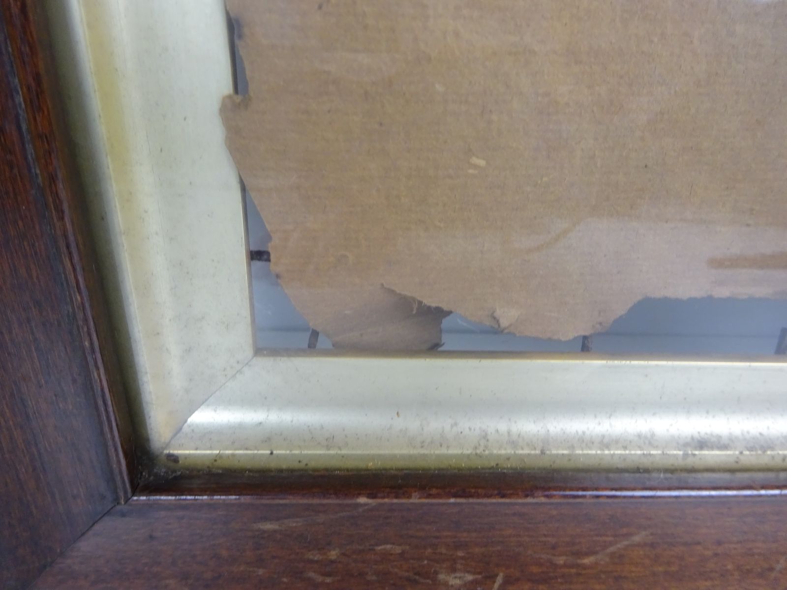 photo vinterior Reclaimed Victorian Carved Oak Picture Frame, With Glass & Gold Matting