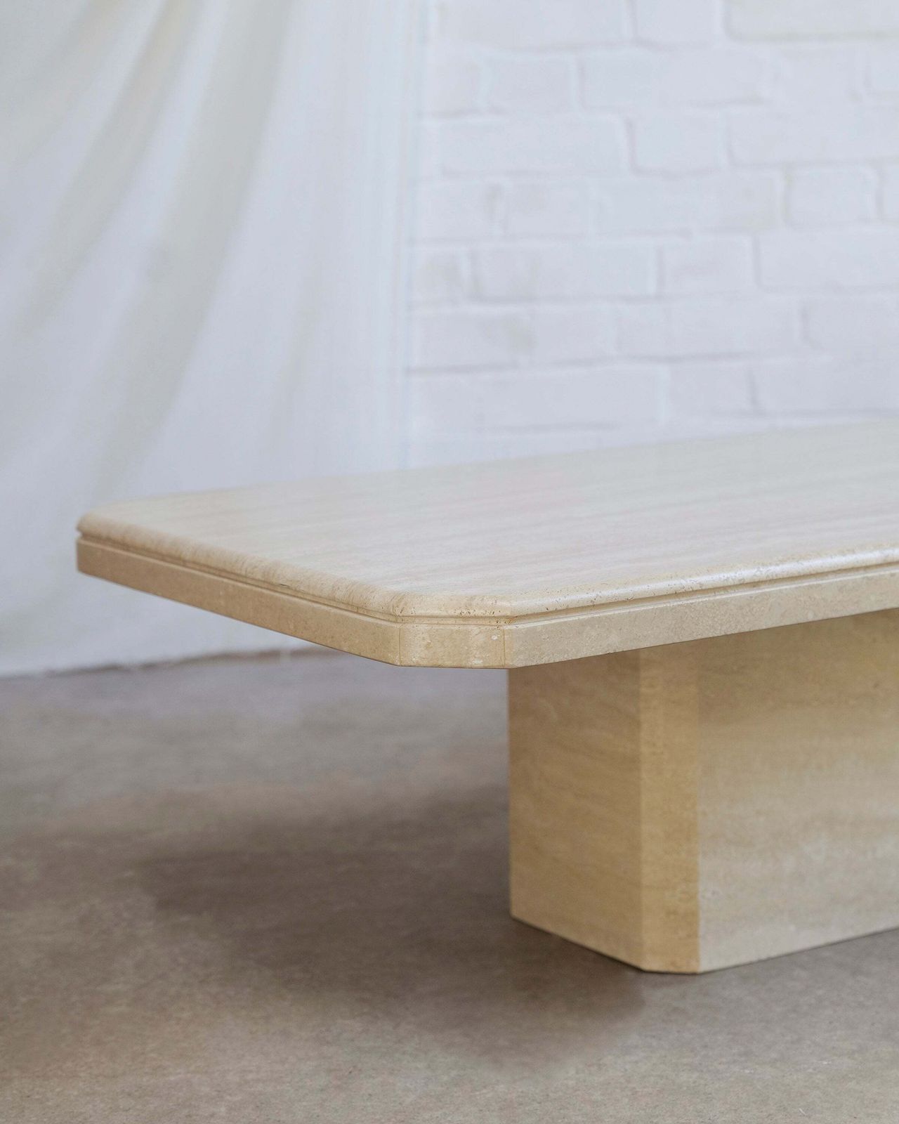 Travertine Coffee Table, 1980s photo for sale