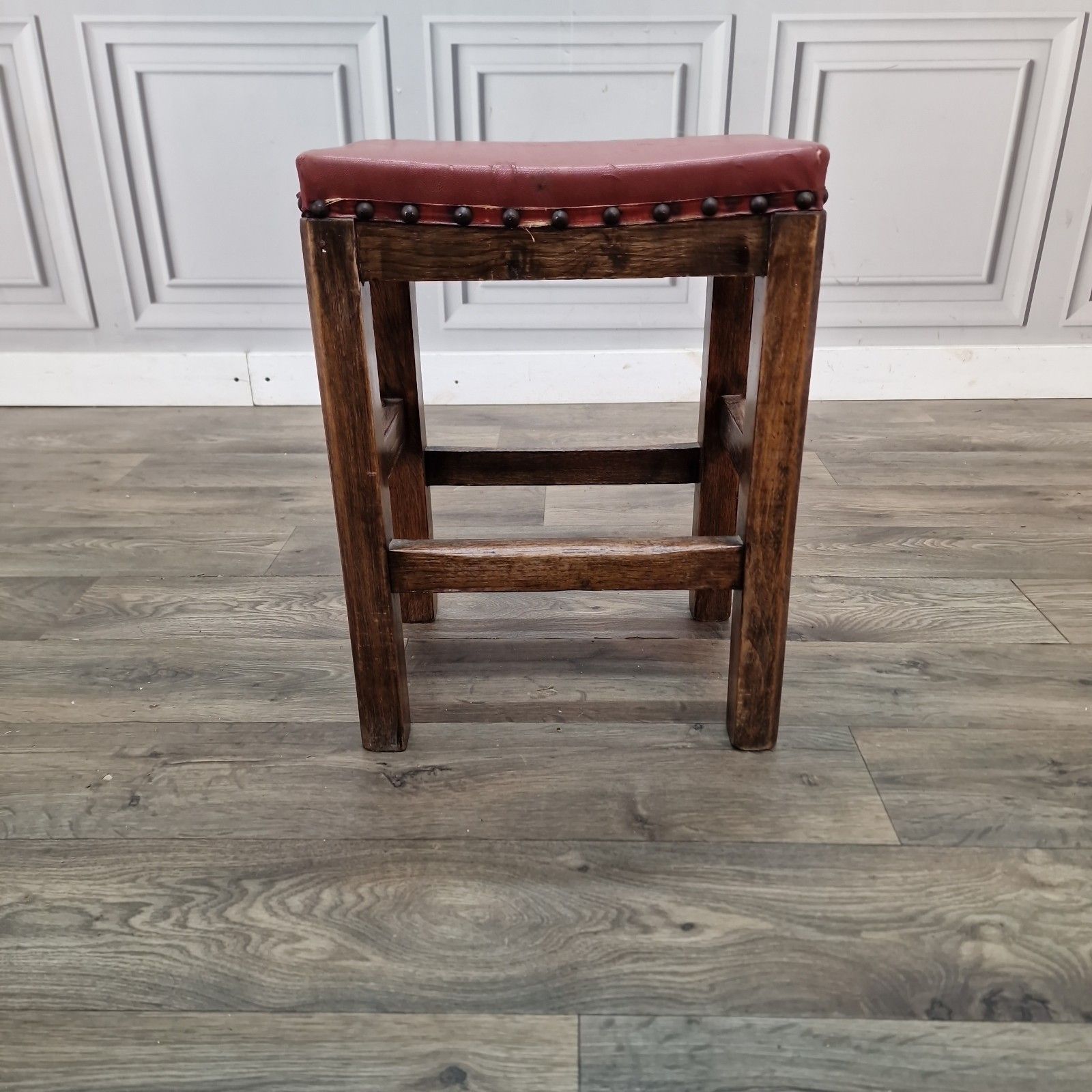 Vintage Rustic Country Stool Kitchen Seat Piano Pub Music Retro Solid Wood photo Furniture