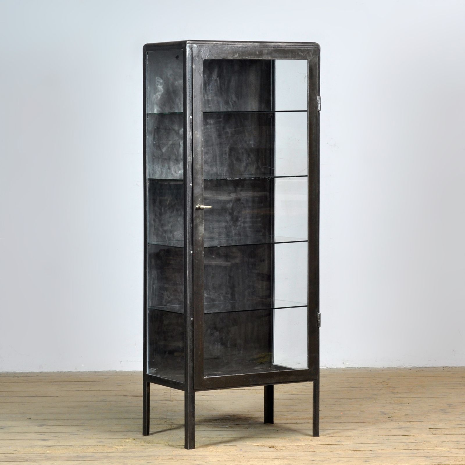 Polished Iron Medicine Cabinet, 1920s photo for sale