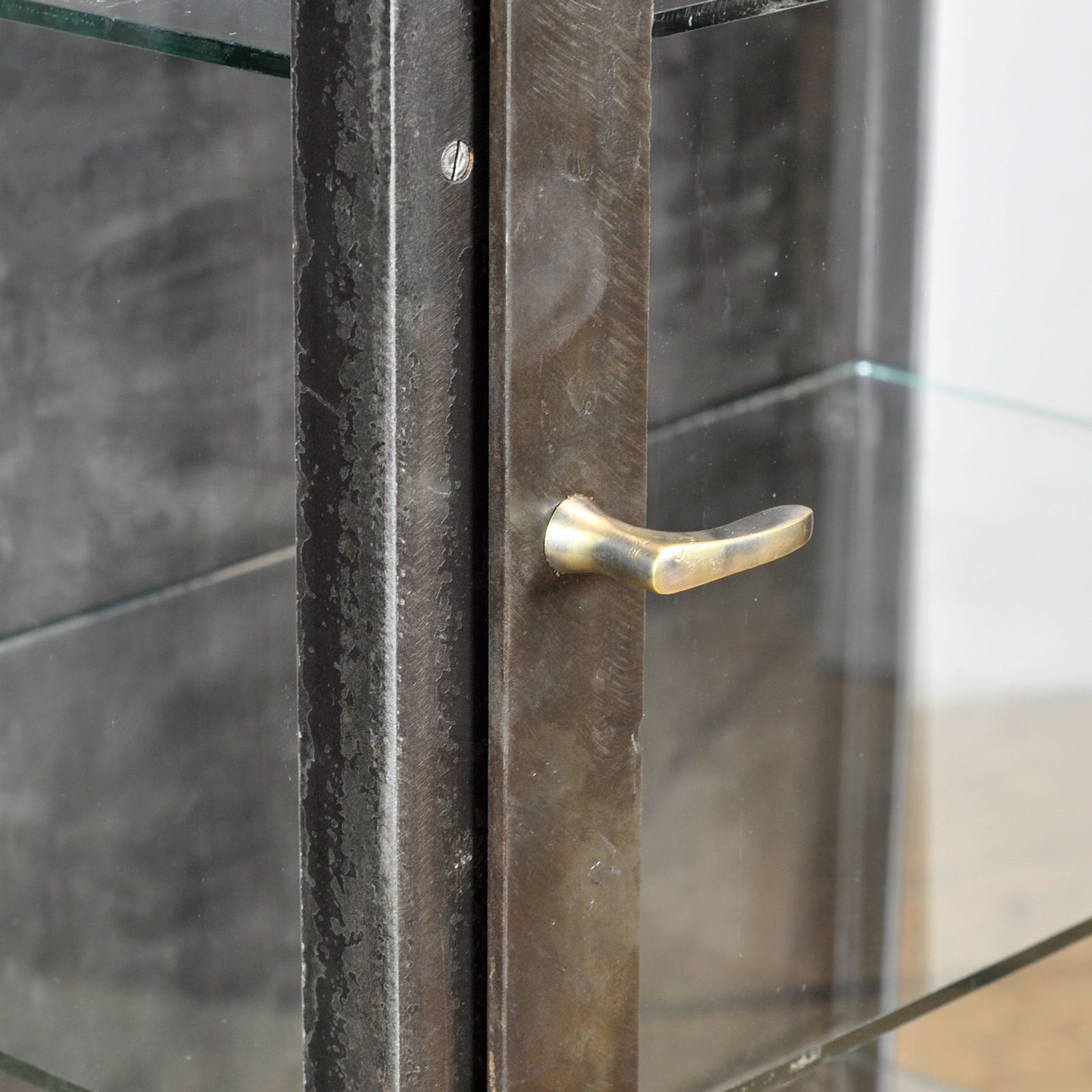 Polished Iron Medicine Cabinet, 1920s photo buy