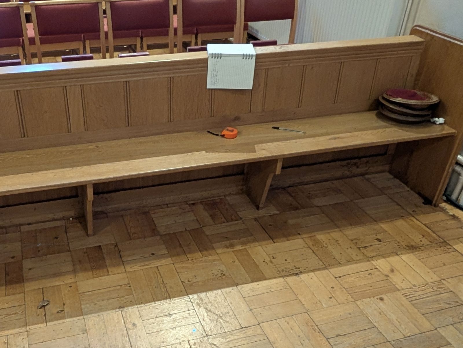 Light Oak Church Pews.  Ideal As A Bench In A Hallway Or Other Area.  Date: 1980s photo 275.0