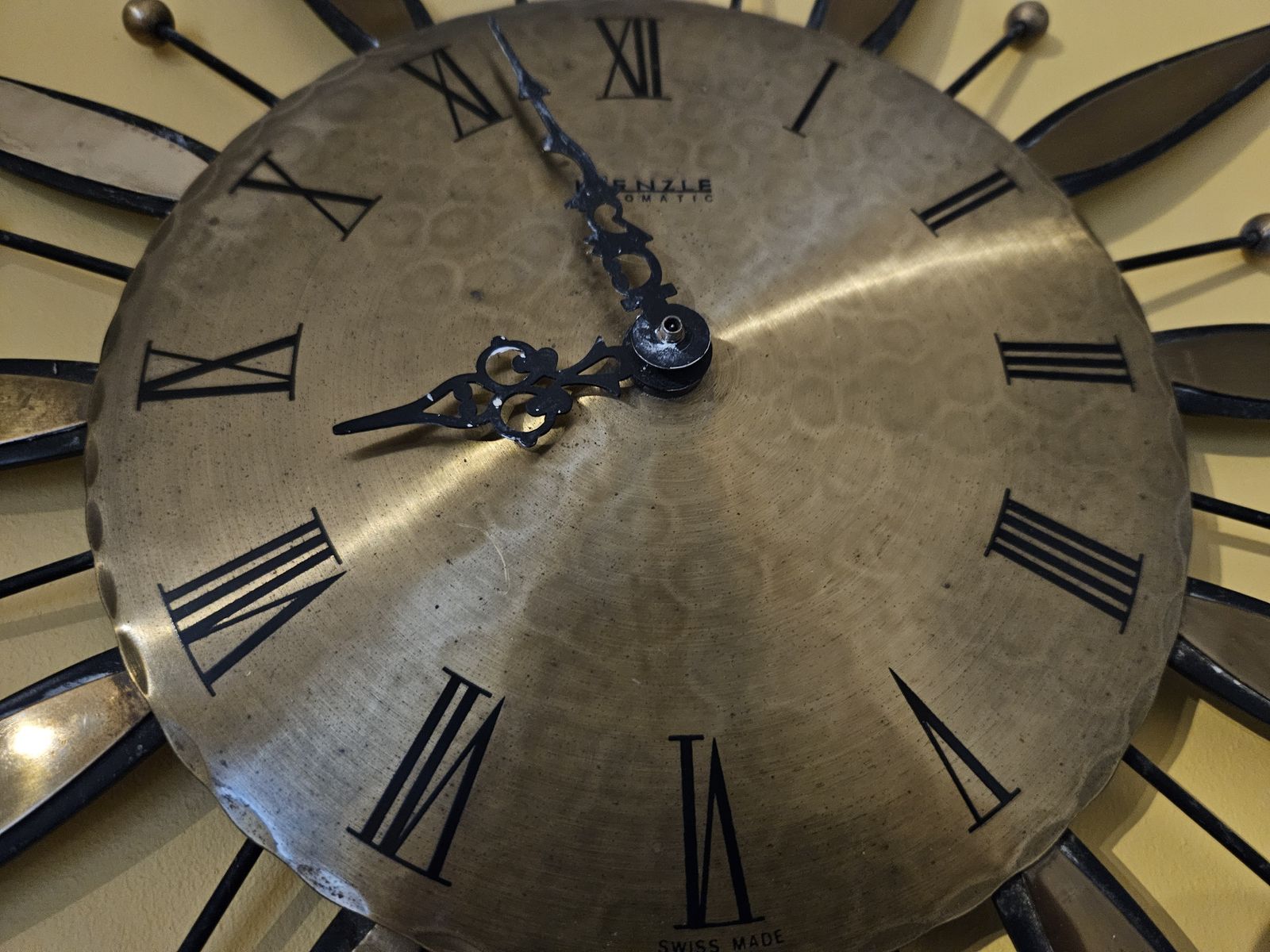 photo for sale Kienzle Vintage Mid Century Automatic Sunburst Starburst Clock