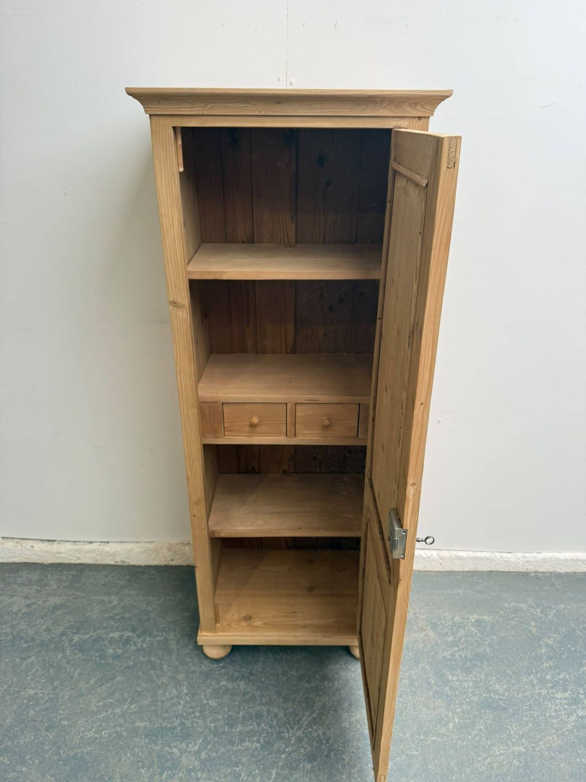A Lovely Small Shallow Antique Pine Bathroom Cupboard To Wax/Paint photo vintage