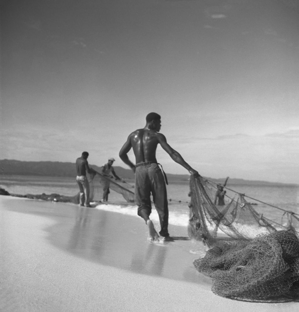 Toni Frissell 'Montego Bay Fisherman' Archival Pigment Print Framed In Black