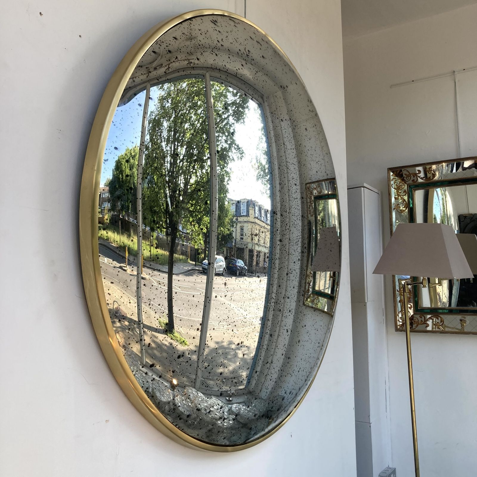 Large Convex Mirror, Antique photo Home Decor