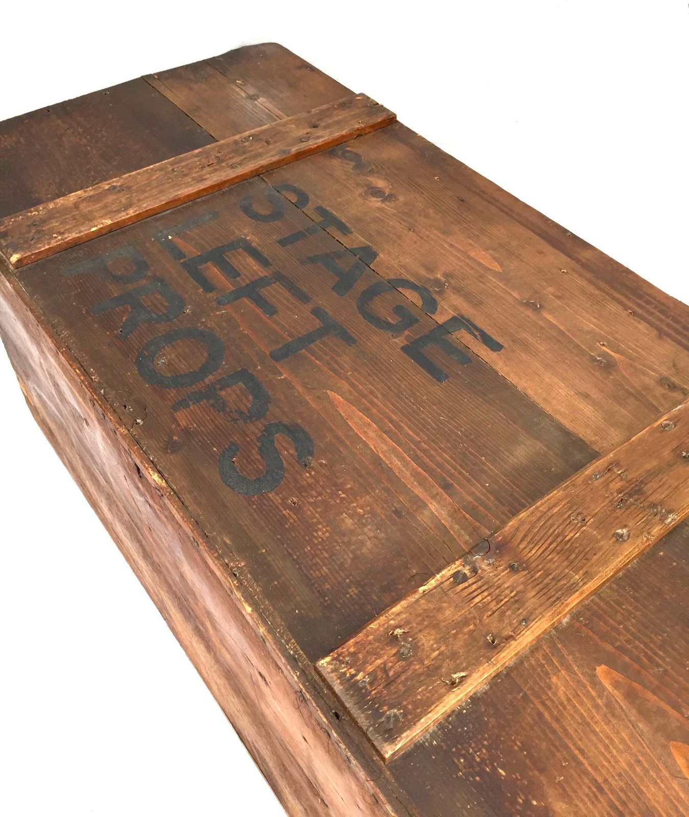 Antique 20th Century Wooden Coffer Blanket Box / Stage Prop Storage Crate C.1920 photo for sale