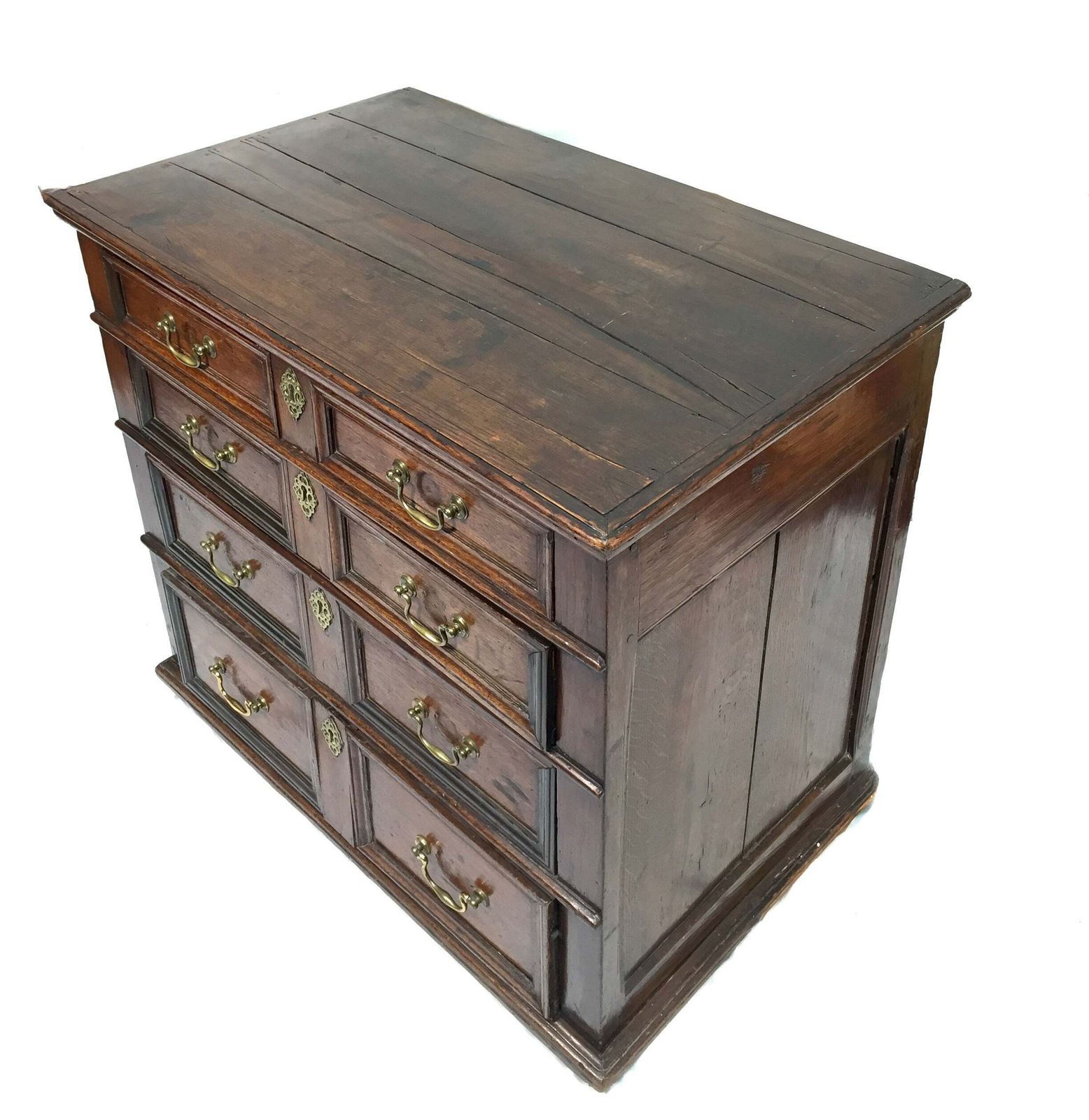 Antique 18th / 17th Century Oak Wooden Chest Of Drawers Storage Cabinet C.1700 photo vinterior
