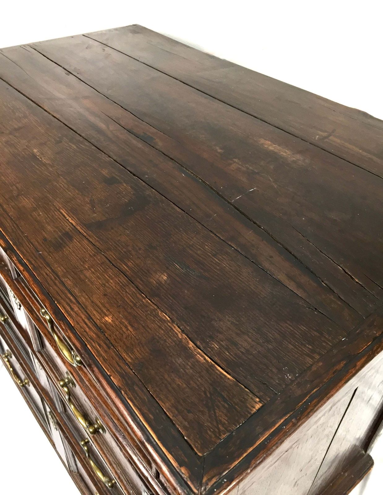 Antique 18th / 17th Century Oak Wooden Chest Of Drawers Storage Cabinet C.1700 photo vintage