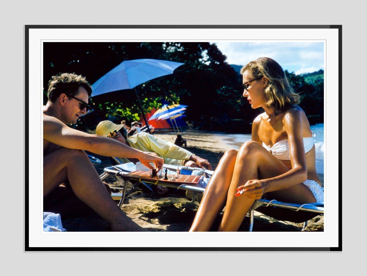 Toni Frissell 'Montego Bay Chess' Archival Pigment Print Framed In Black photo furniture