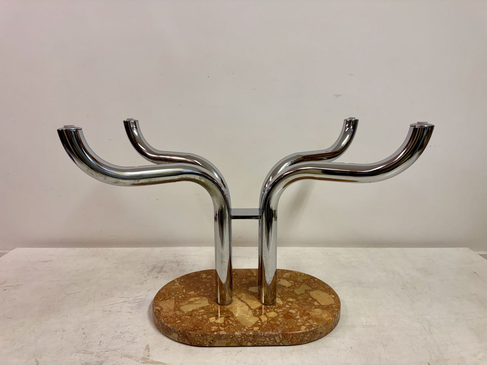 1970s Italian Smoked Glass, Chrome And Marble Italian Dining Table By Guido Faleschini photo for sale