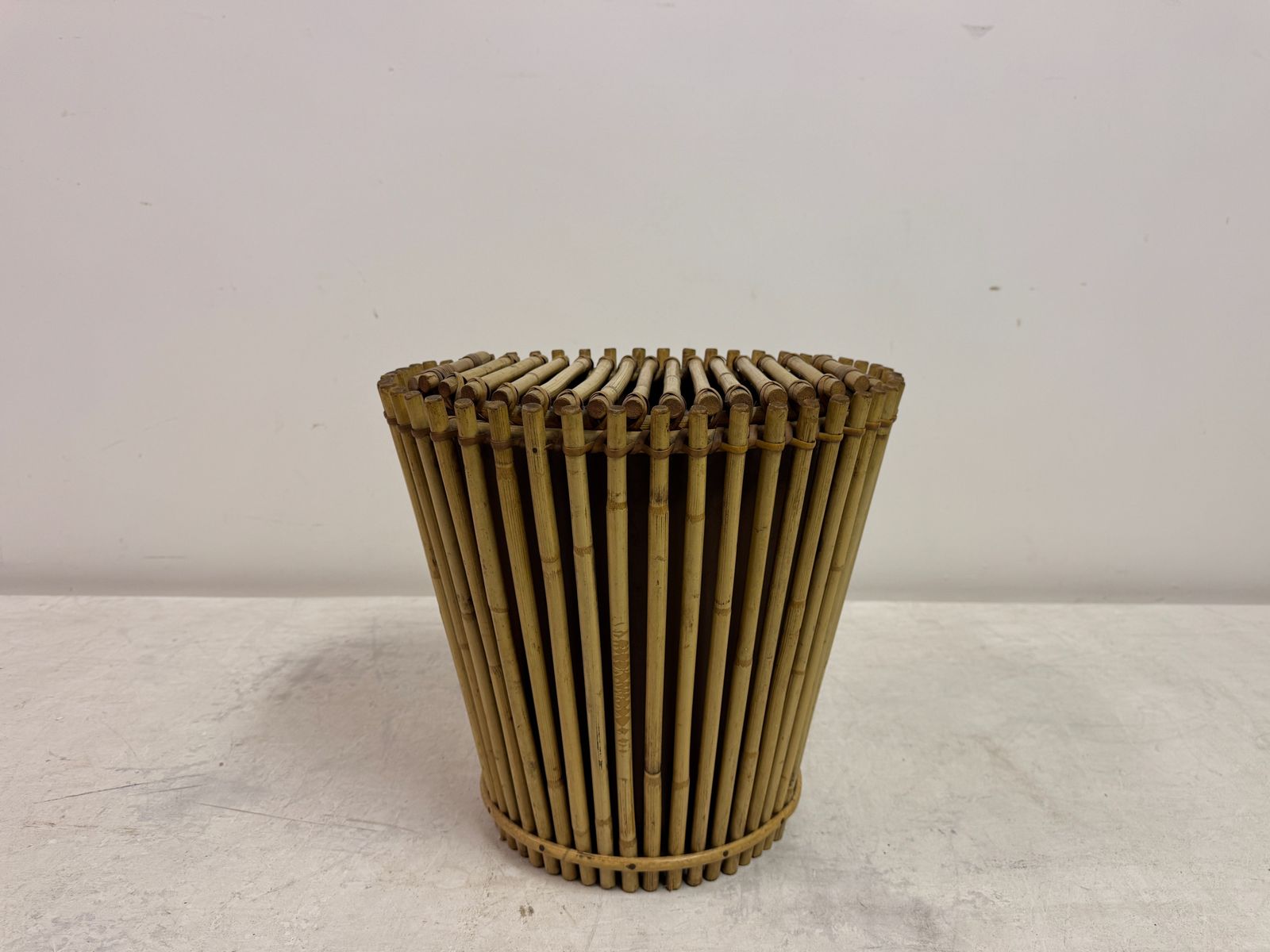 1970s Italian Bamboo Waste Paper Bin photo buy