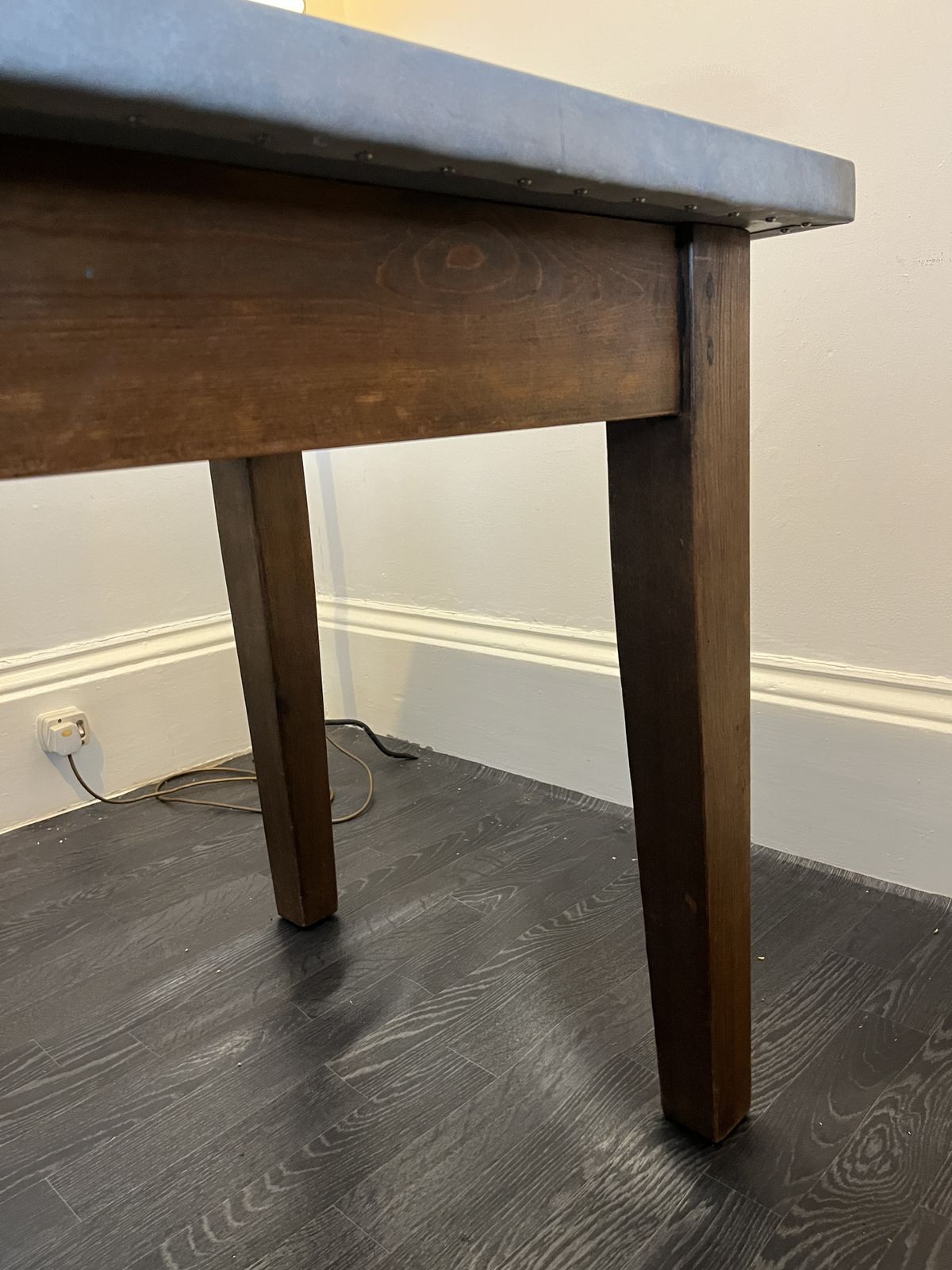 Industrial Style Solid Zinc Topped Dining Table photo Furniture