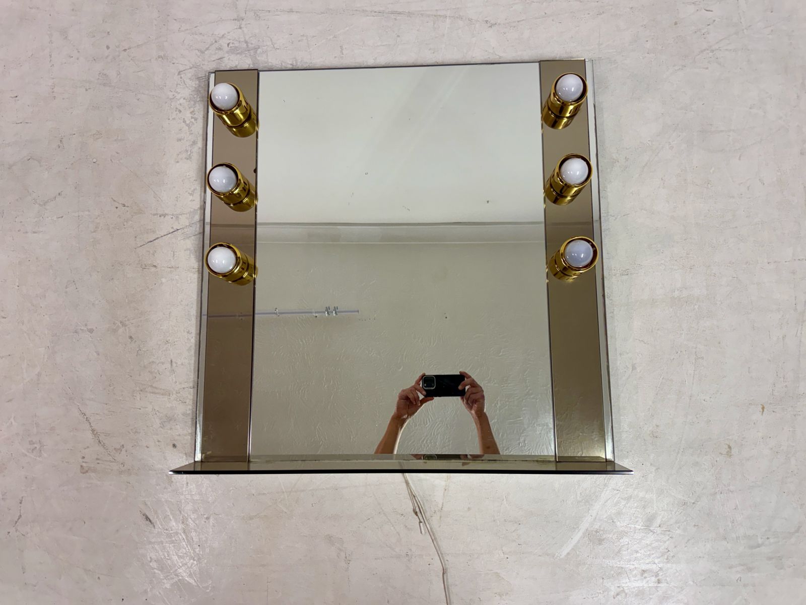 1970s Italian Hollywood Dressing Room Vanity Mirror With Lights By Isa photo furniture