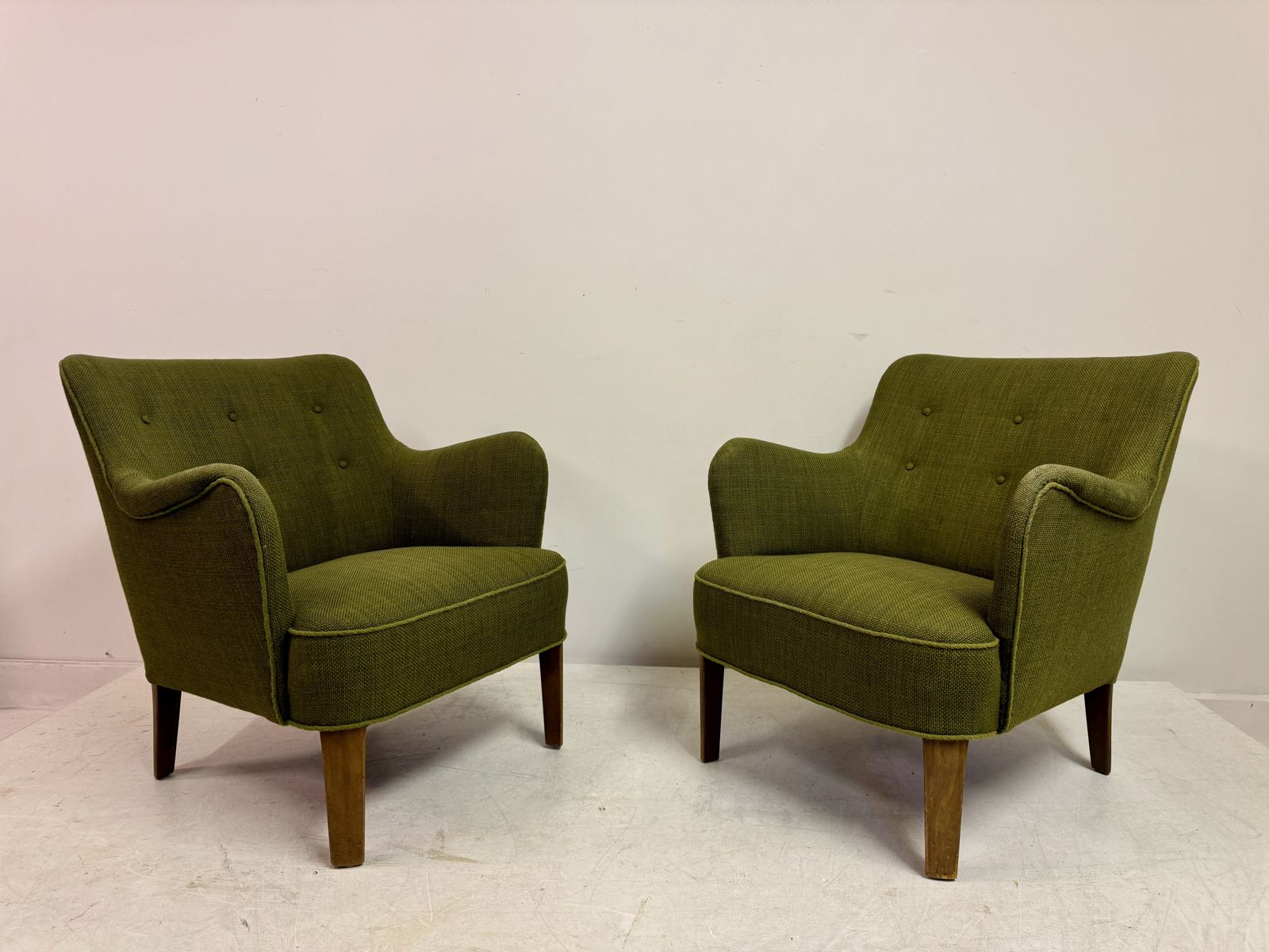 Pair Of Model 1748 Armchairs By Peter Hvidt For Fritz Hansen, Denmark, Circa 1950s photo vintage