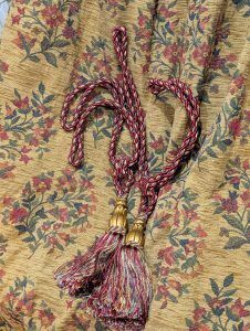 Vintage Chenille Pencil Pleat Second Hand Curtains W277 D230 photo for sale