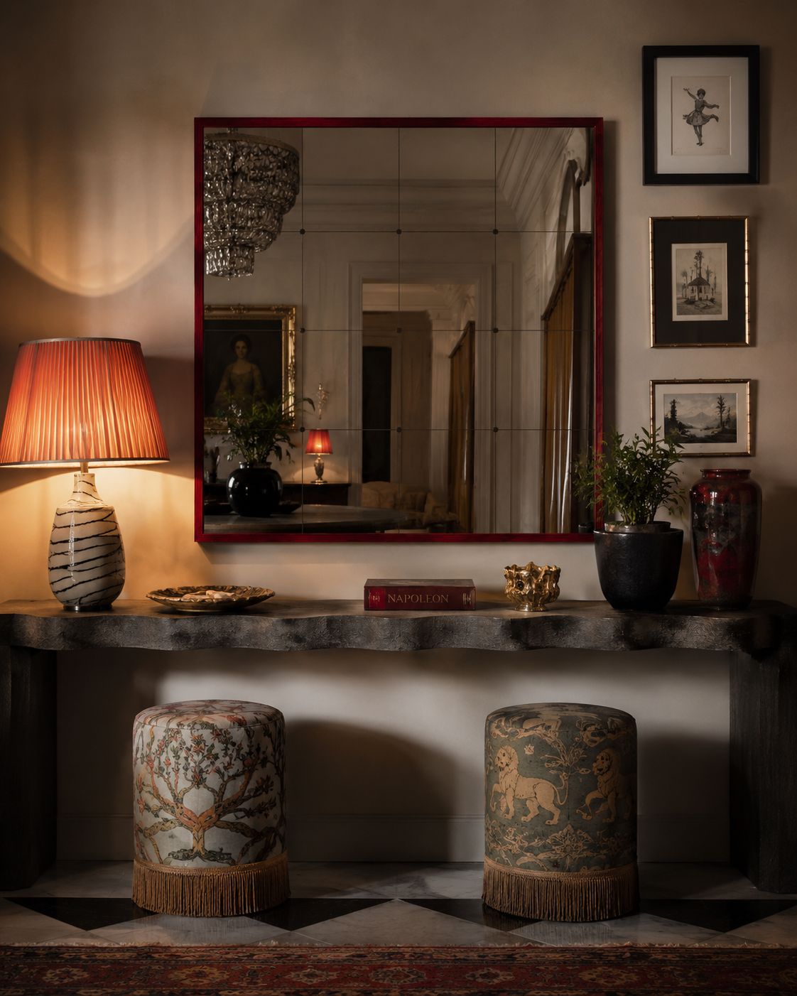 The 'Skar' Reeded Oak Frame Panelled Wall Mirror photo furniture