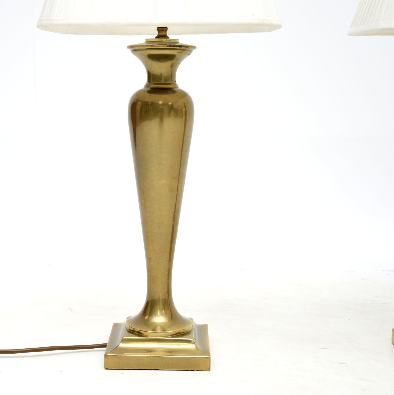 Pair Of Vintage Brass Table Lamps photo for sale
