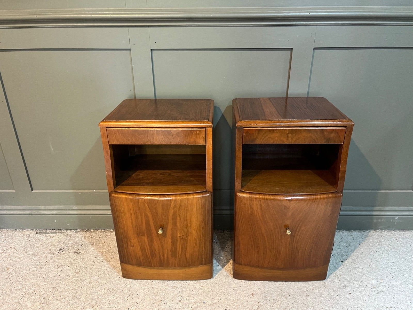 Vintage Bedside Cabinets Circa 1950’s Wood, Beautiful Condition